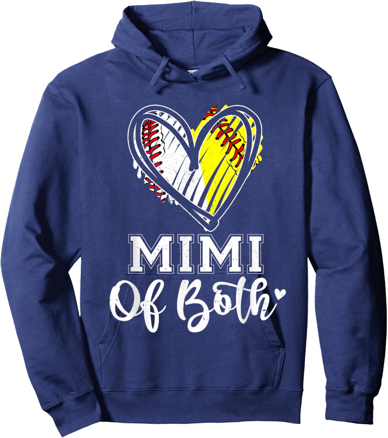 Mimi Of Both Baseball Softball Grandma Mothers Day Hoodie - Hoodie | Navy