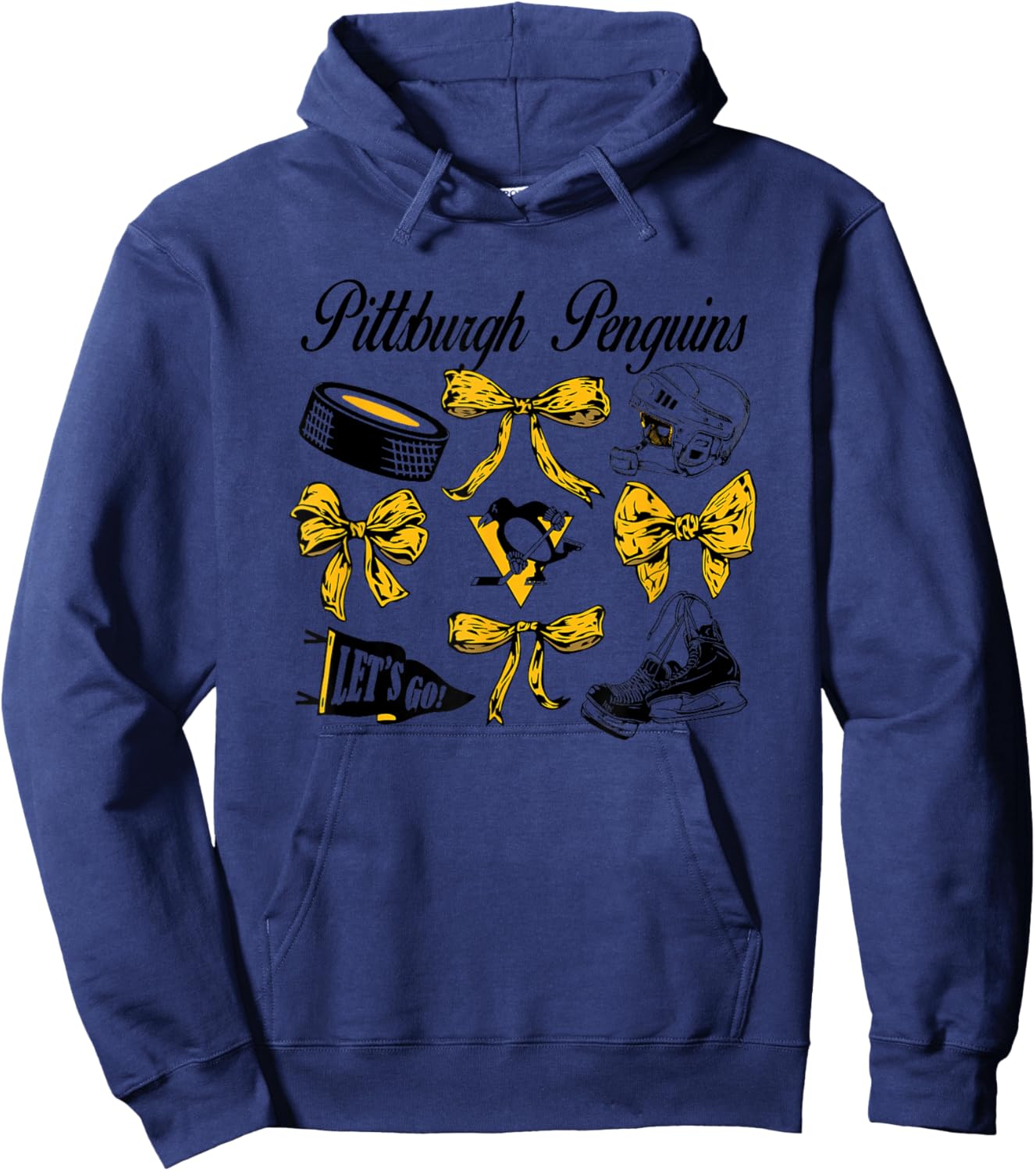 Pittsburgh Penguins Bows White NHL Officially Licensed Hoodie - Hoodie | Navy