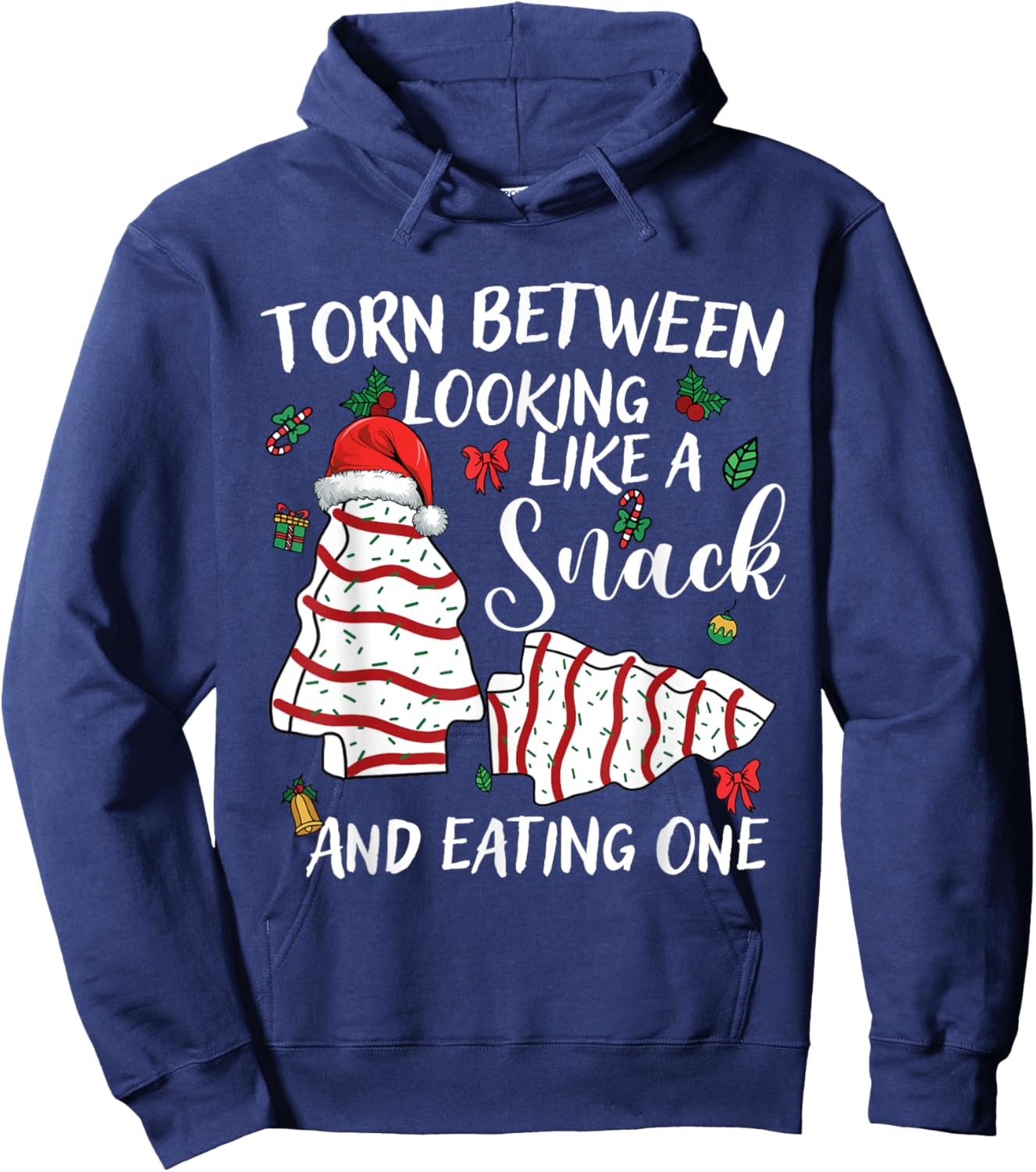Torn Between Looking Like A Snack Or Eating One Christmas Hoodie - Hoodie | Navy
