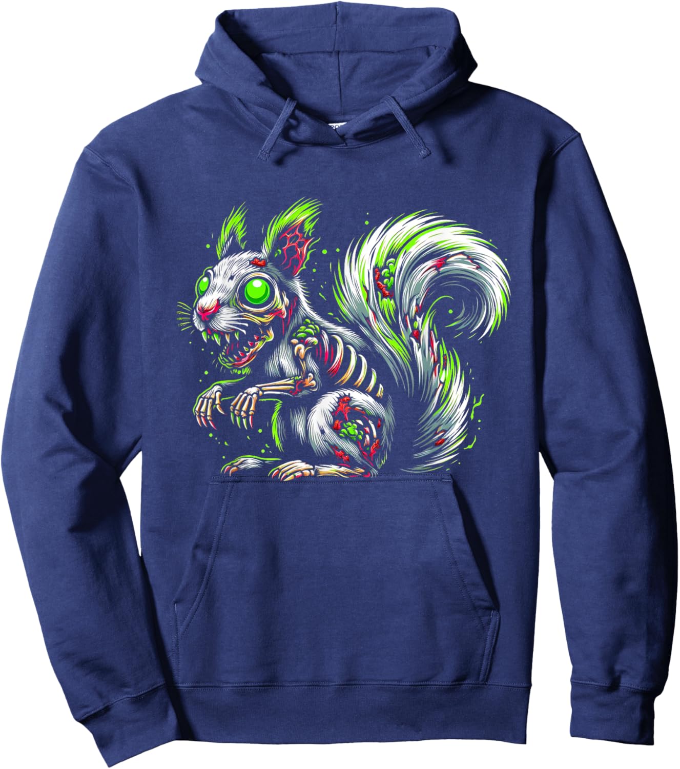 Zombie Squirrel Dark Halloween Horror Skeleton Creepy Gifts Hoodie - Hoodie | Navy