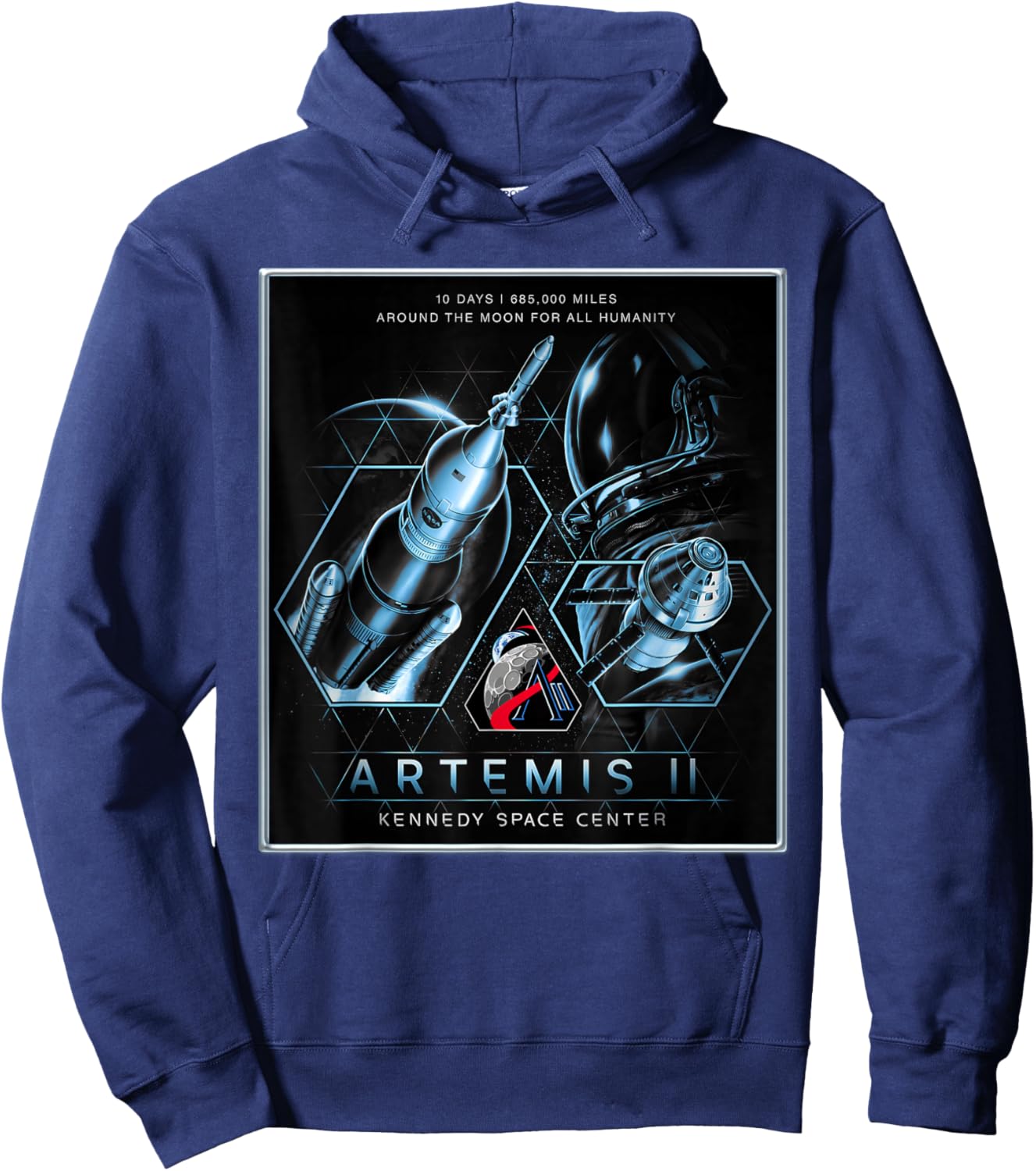 NASA Artemis II Moon Mission SLS Orion Hoodie - Hoodie | Navy