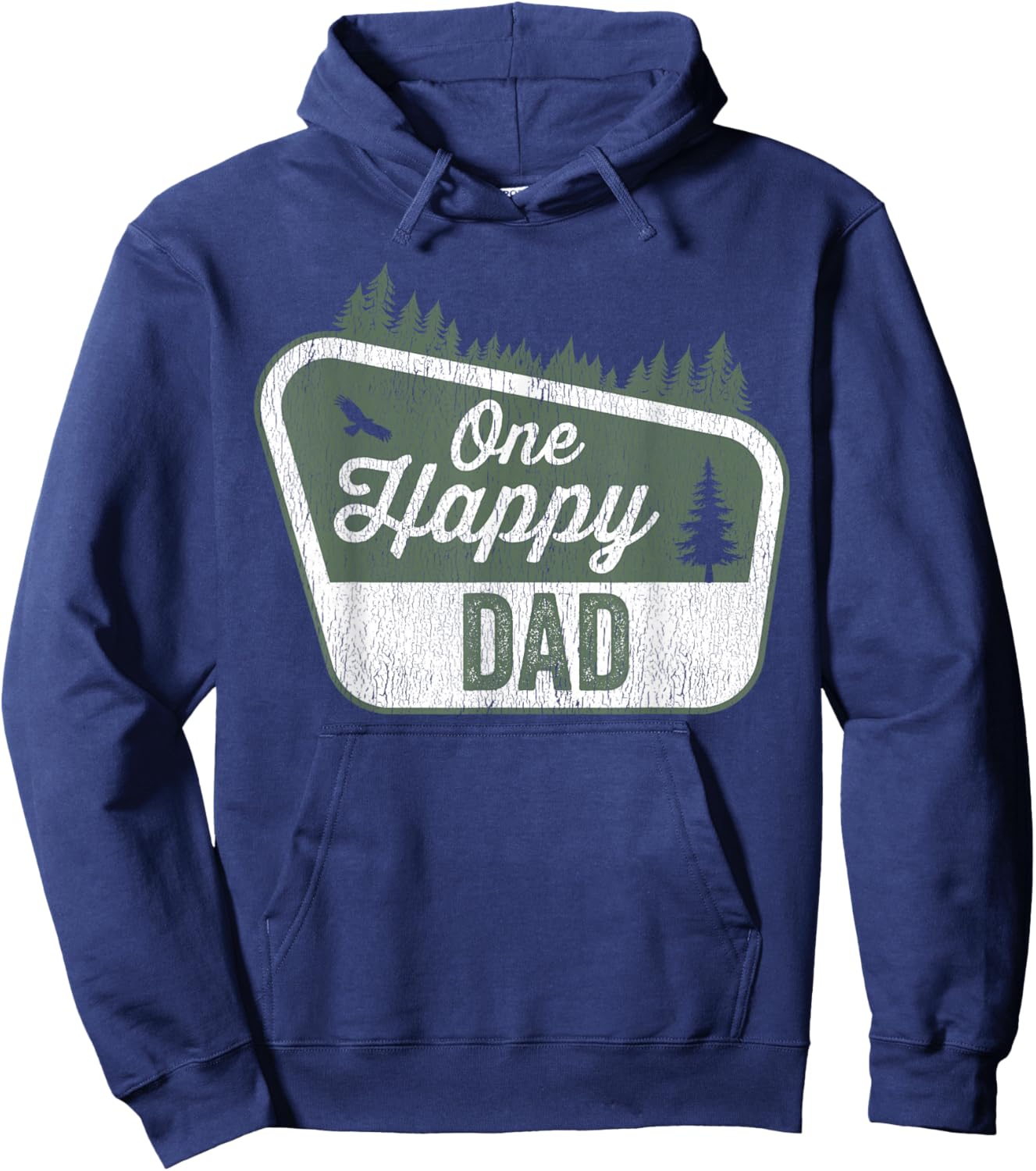 One Happy Dad Matching Family Birthday Party Camping Hoodie - Hoodie | Navy