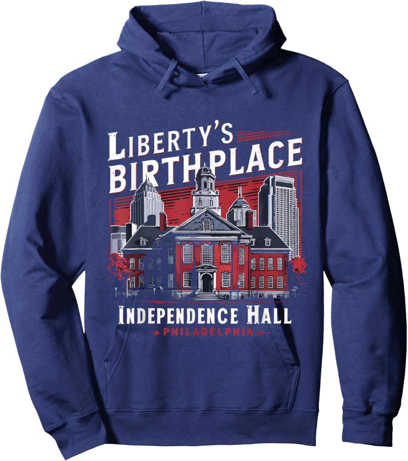Liberty Bell Independence Hall Philadelphia Hoodie - Hoodie | Navy