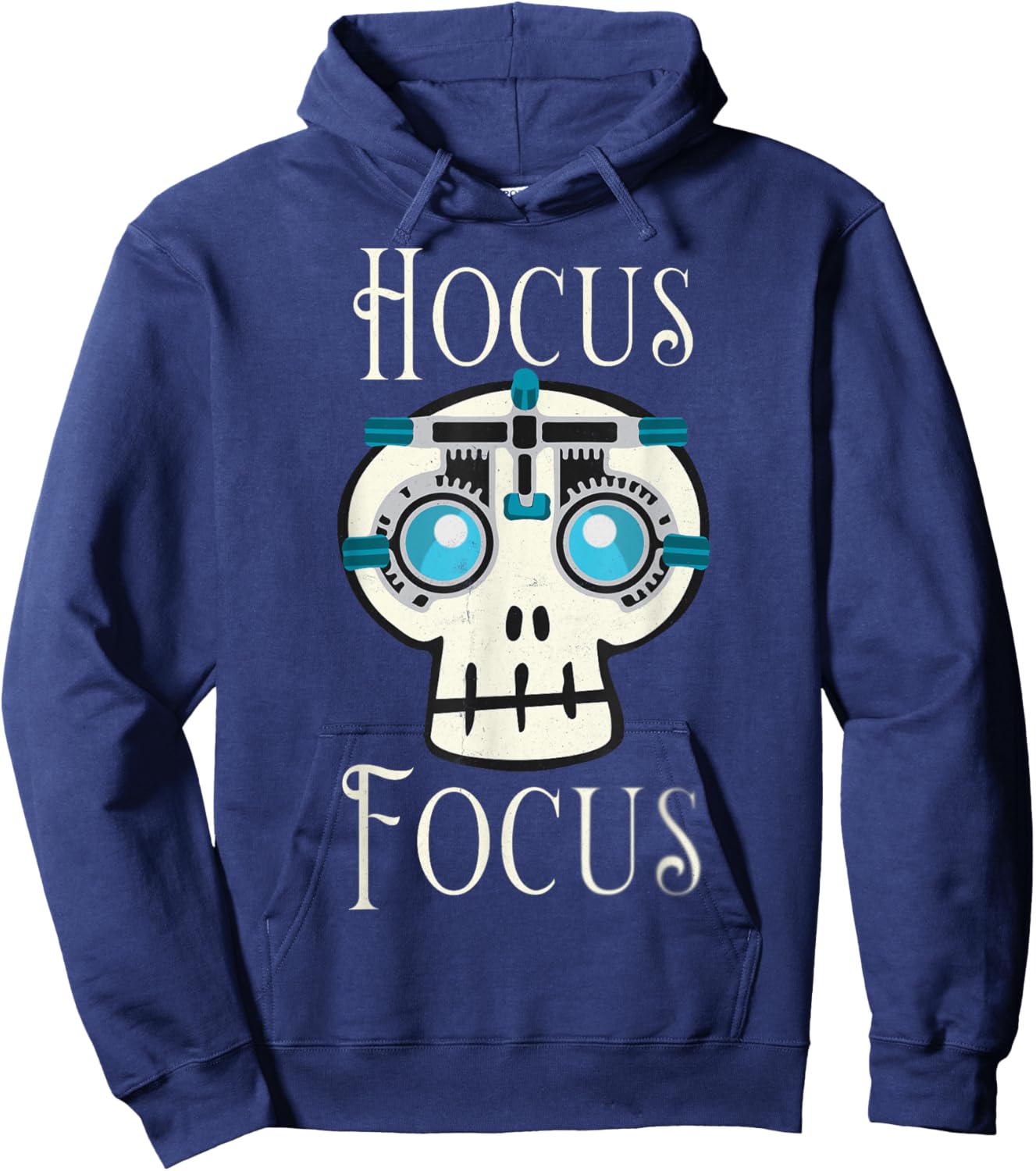 Hocus Focus Optometry Halloween Optometrist Eye Doctor Skull Hoodie - Hoodie | Navy