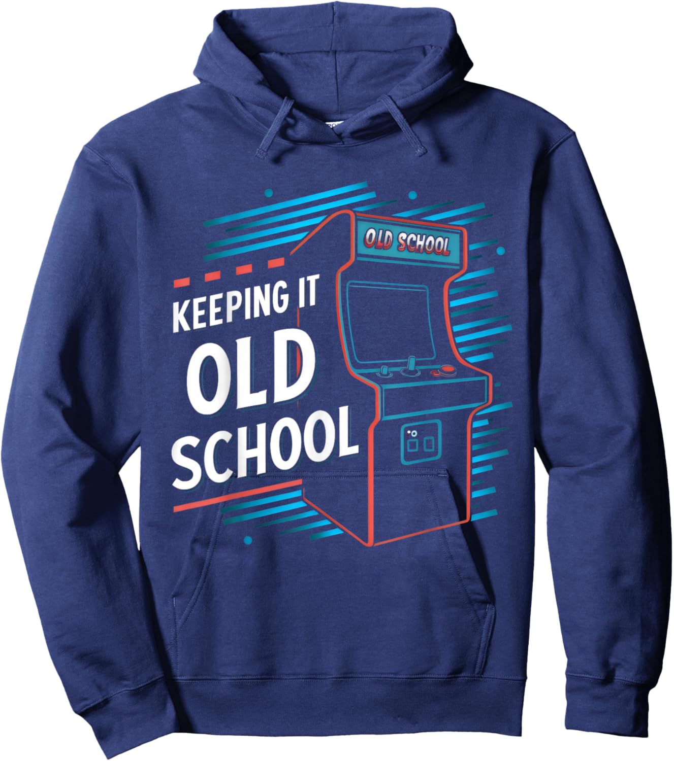 Keeping It Old School Gamer Vintage 80's 90's Arcade Gaming Hoodie - Hoodie | Navy
