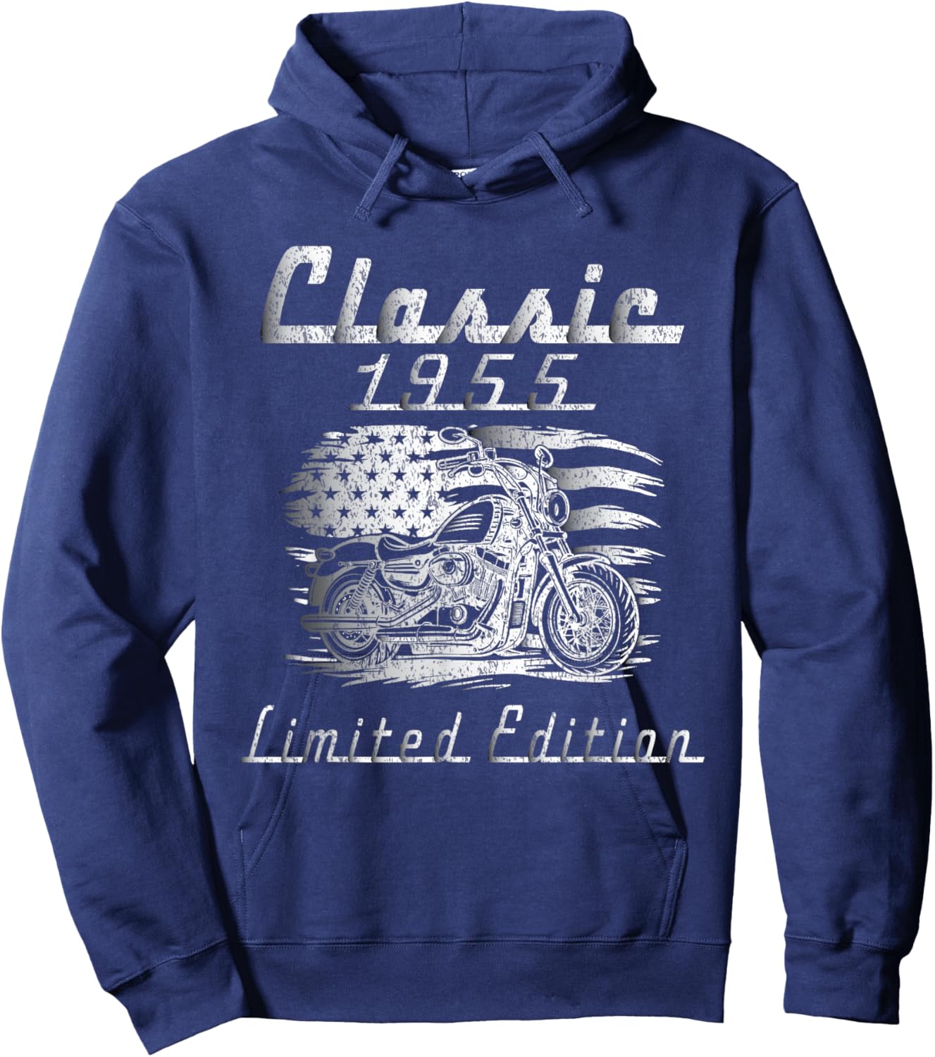 Classic 1955 Limited Edition Retro Motorcycle 70th Birthday Hoodie - Hoodie | Navy