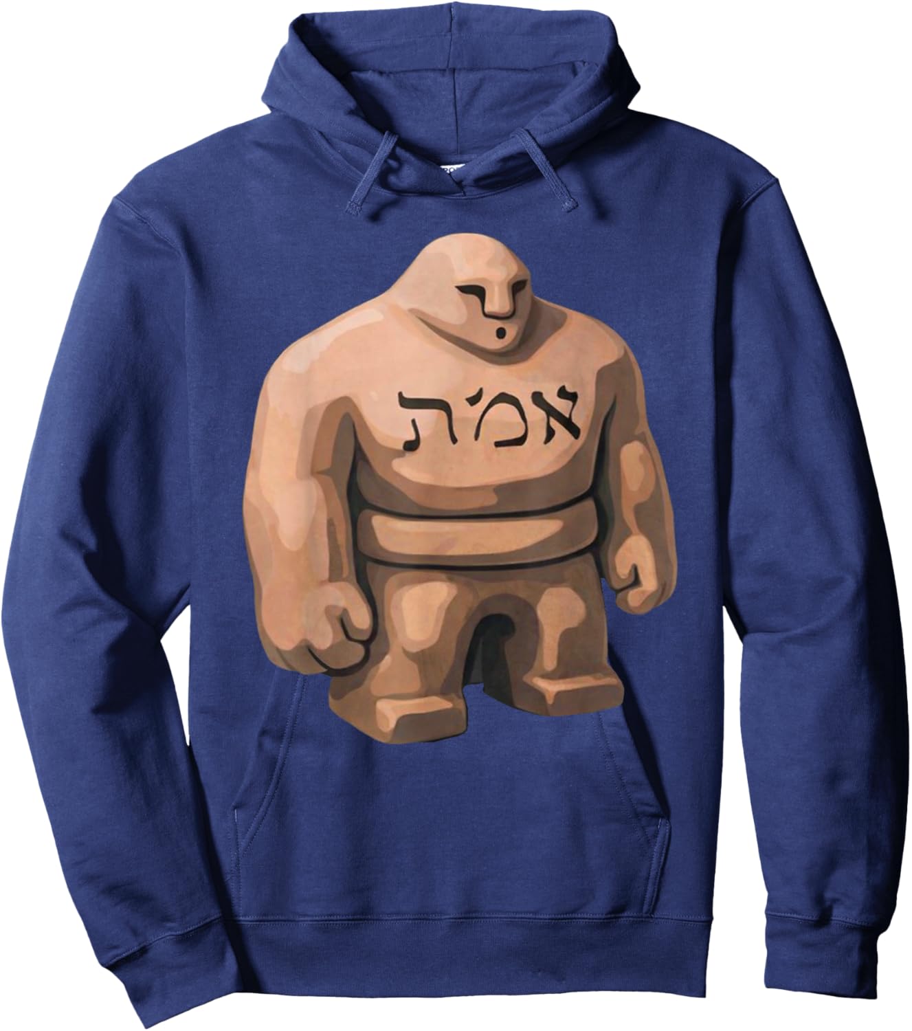 Golem of Prague Jewish People Protector Clay Figure Hebrew Hoodie - Hoodie | Navy