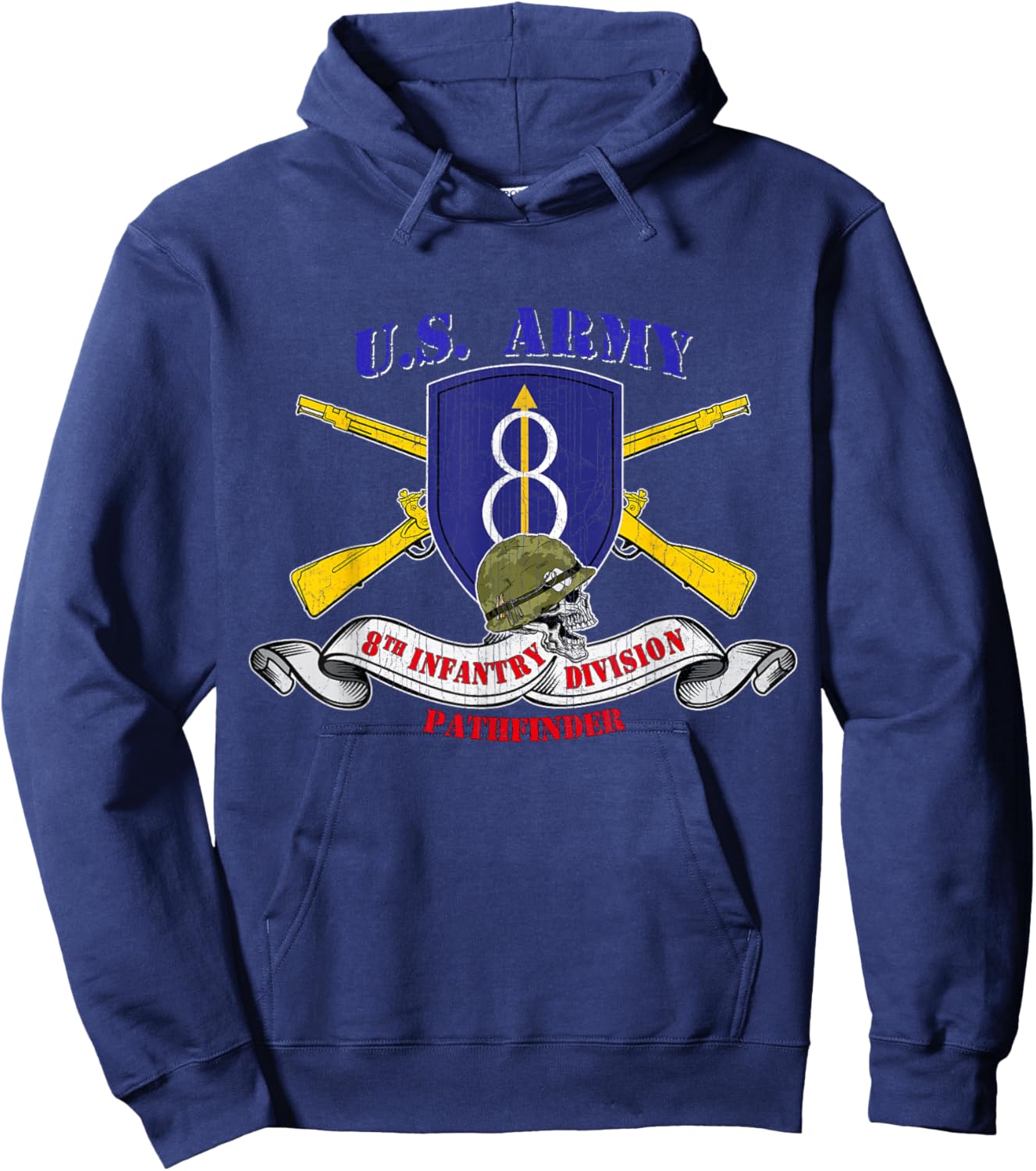 8th Infantry Division 8th ID Veteran Pathfinder Division Hoodie - Hoodie | Navy