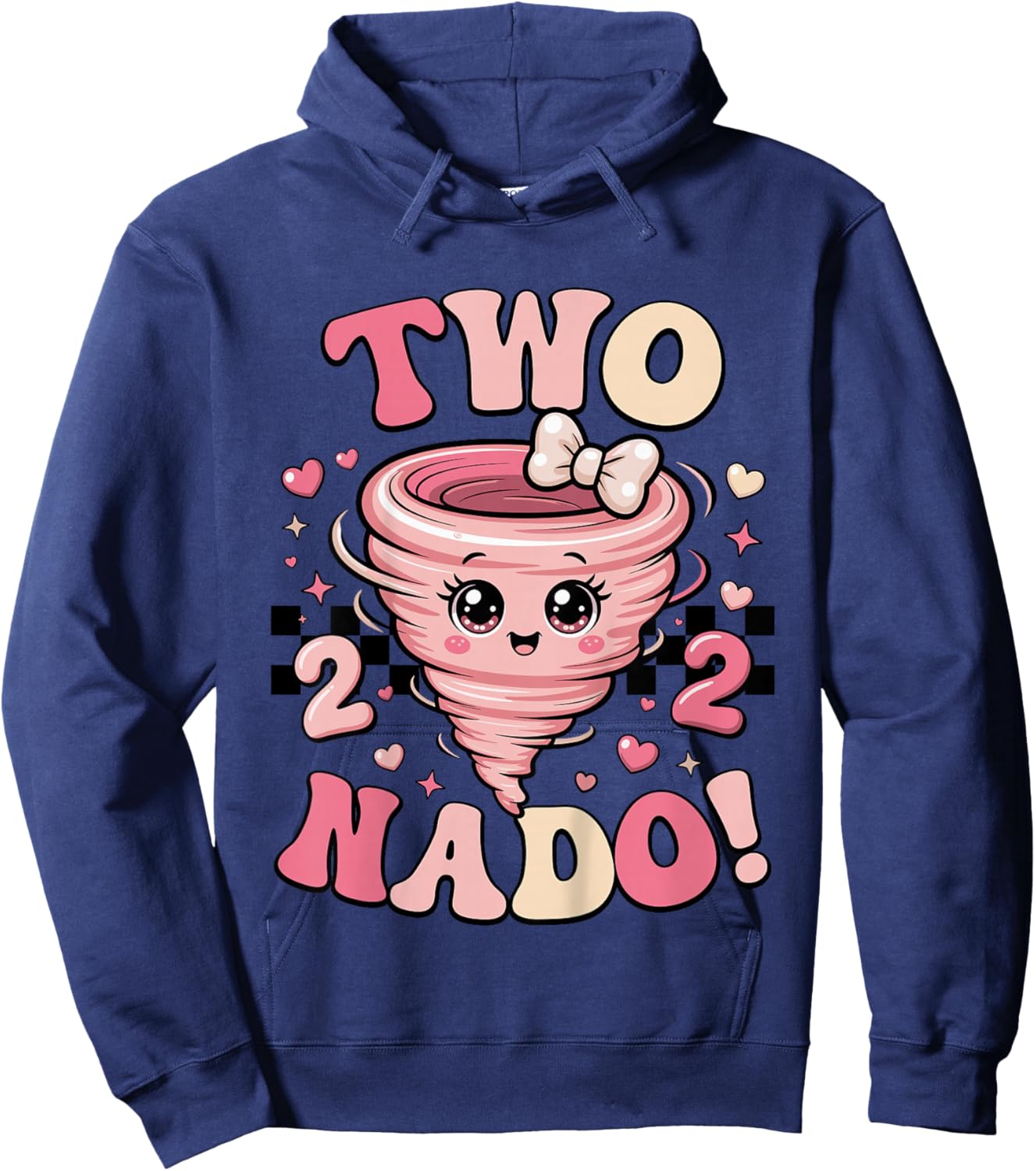 Two Nado 2nd Birthday Funny 2 Year Old Girls Kids Toddler Hoodie - Hoodie | Navy