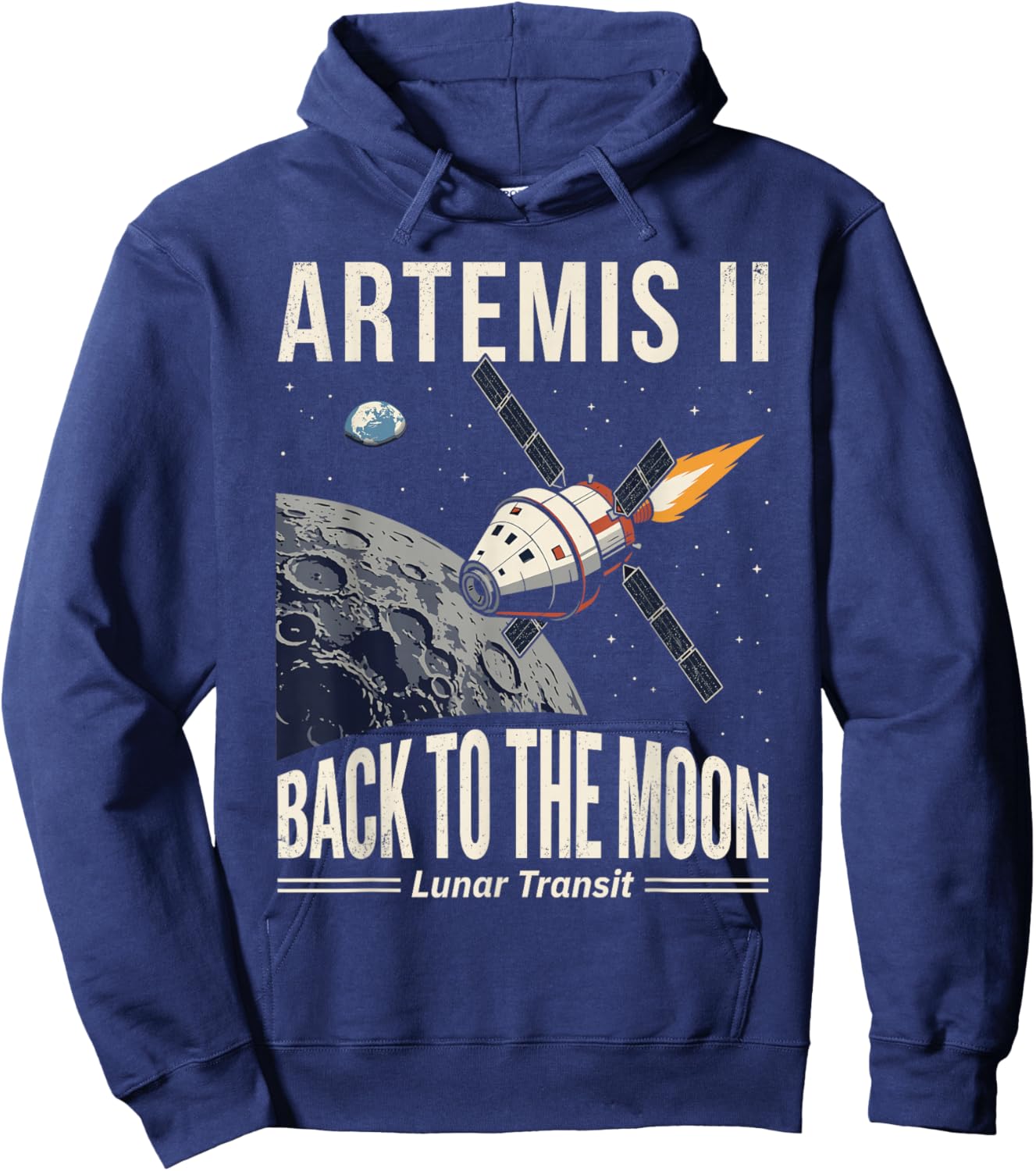 Artemis II Back to the Moon Lunar Transit Mission Hoodie - Hoodie | Navy