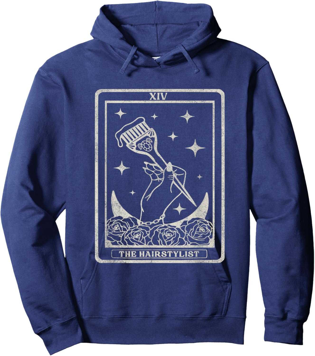 Vintage The Hairstylist Tarot Card Hair Stylist Hoodie - Hoodie | Navy