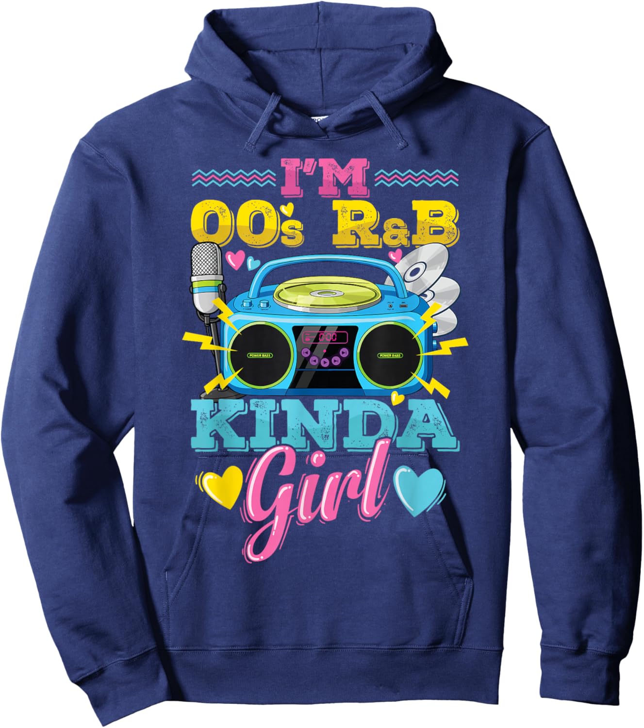 Back to The 2000s R&B Girl Vintage Retro 00s Hoodie - Hoodie | Navy