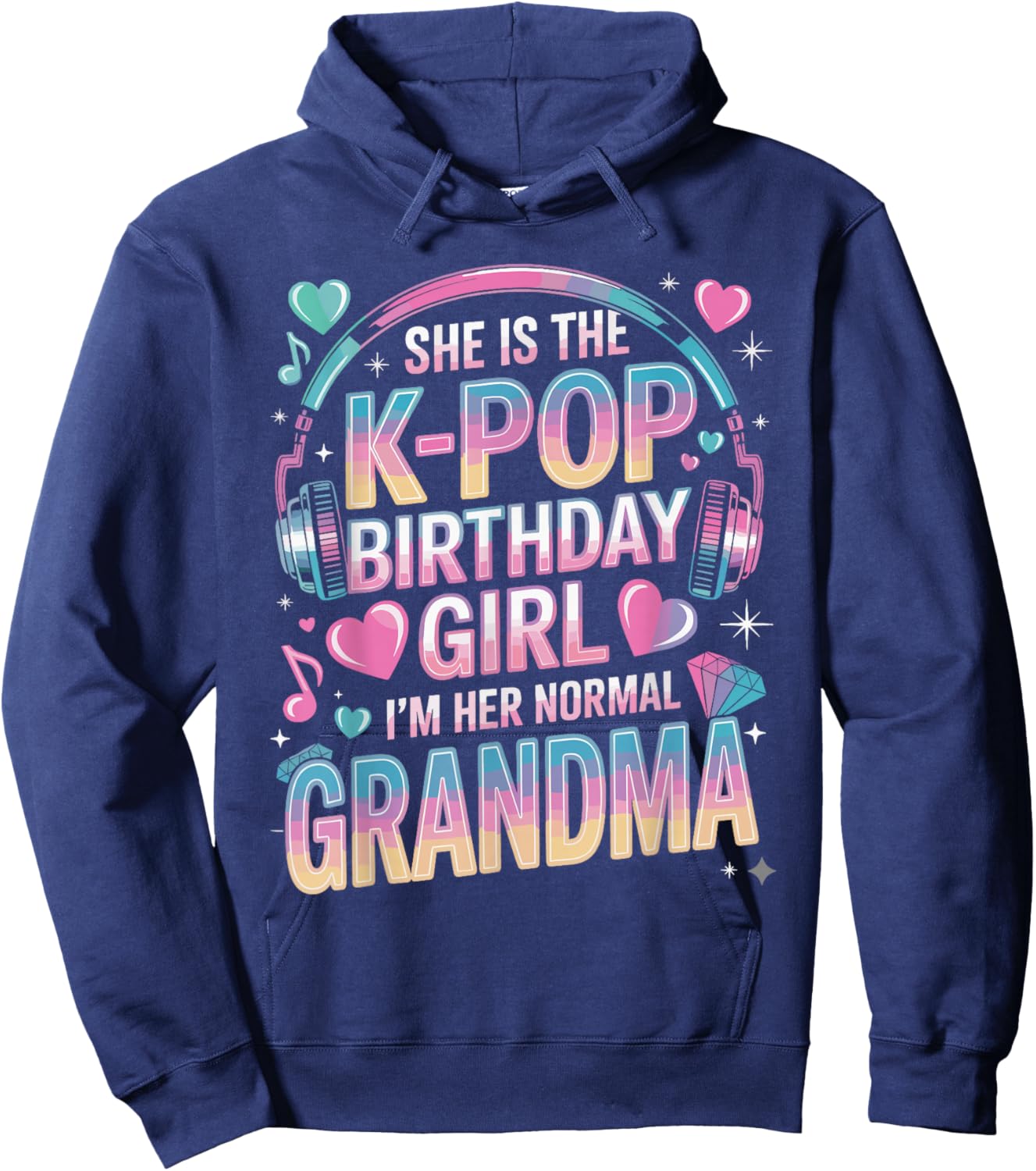 K-Pop Birthday Girl Costume for Korean Music Grandma Kpop Hoodie - Hoodie | Navy