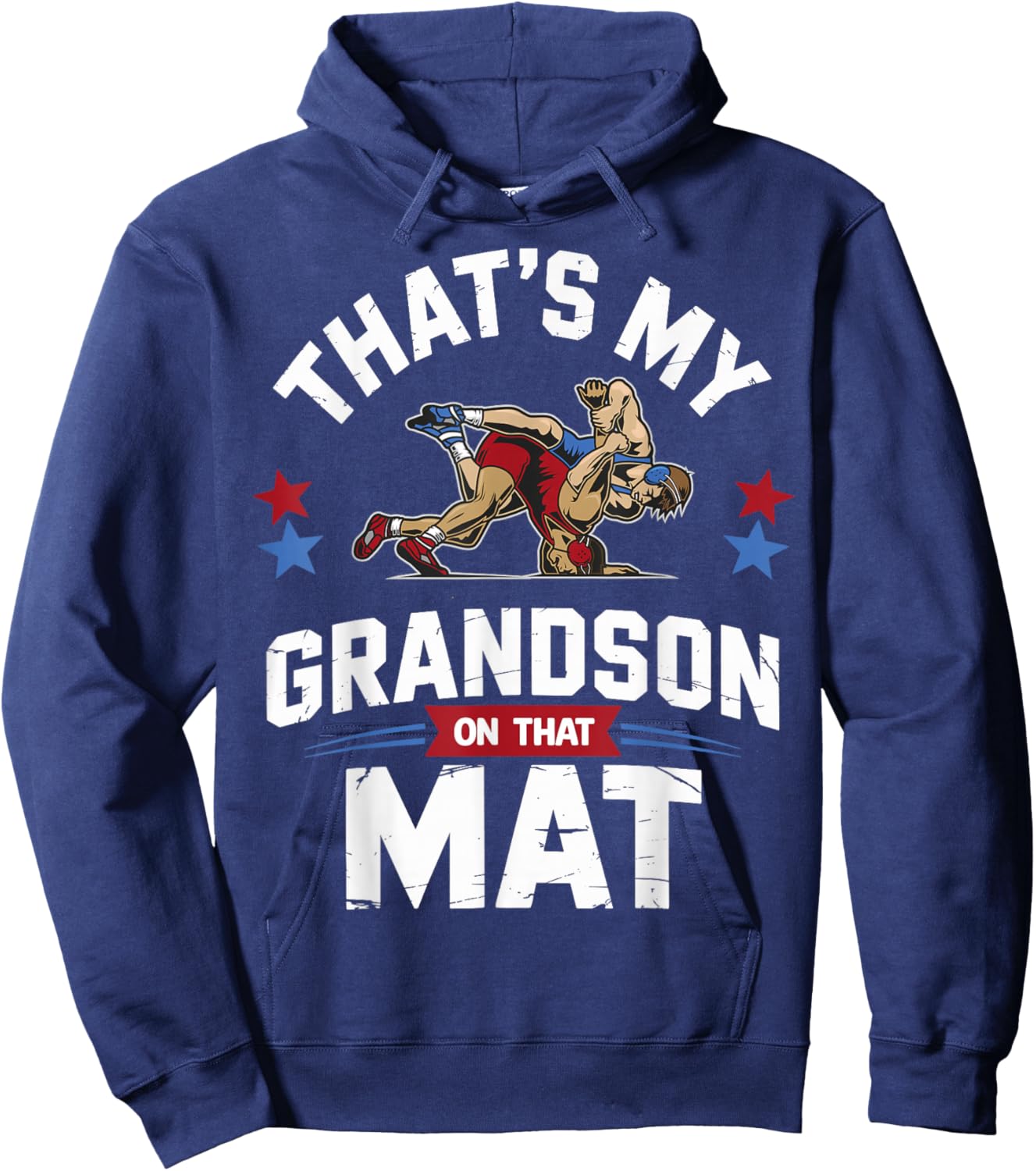 That's My Grandson on That Mat Wrestling Grandma Wrestler Hoodie - Hoodie | Navy