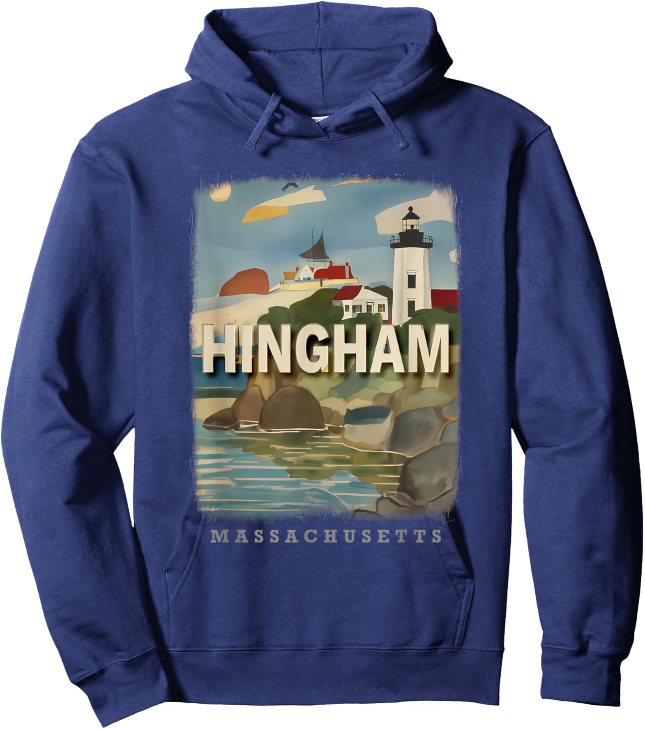 Hingham Massachusetts MA Harbor Haven SD529 Hoodie - Hoodie | Navy
