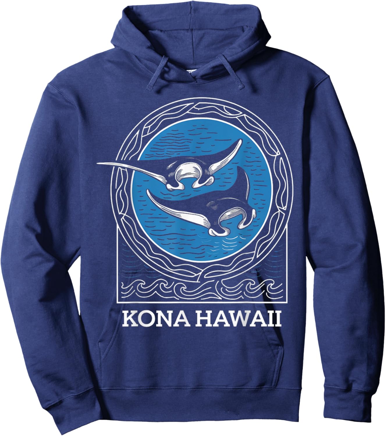 Kona Hawaii Hawaiian Beach Surfer Surfing Diving Fishing Hoodie - Hoodie | Navy