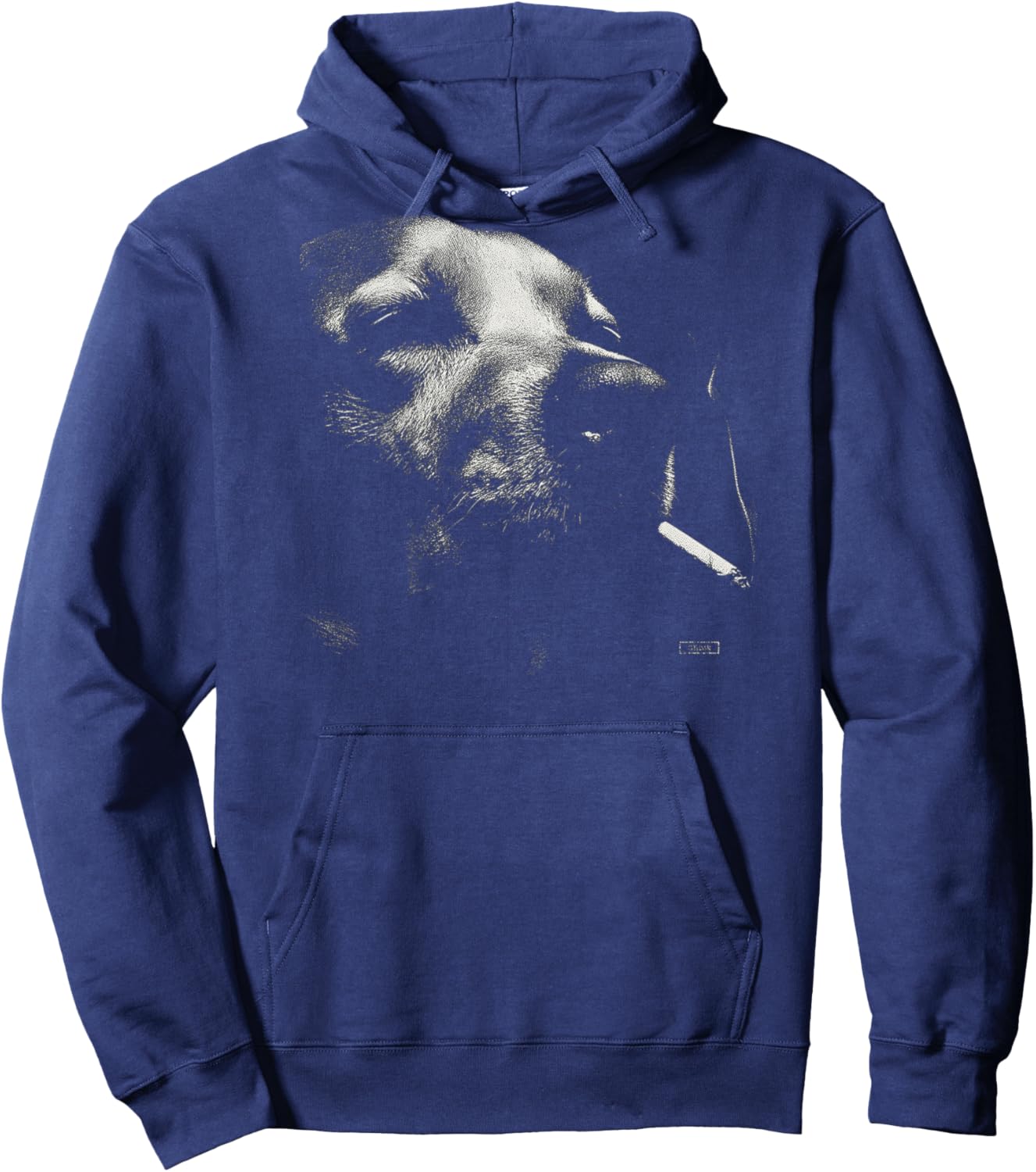 Golden Retriever Smoking Cigarette Grunge Vintage Meme Back Hoodie - Hoodie | Navy