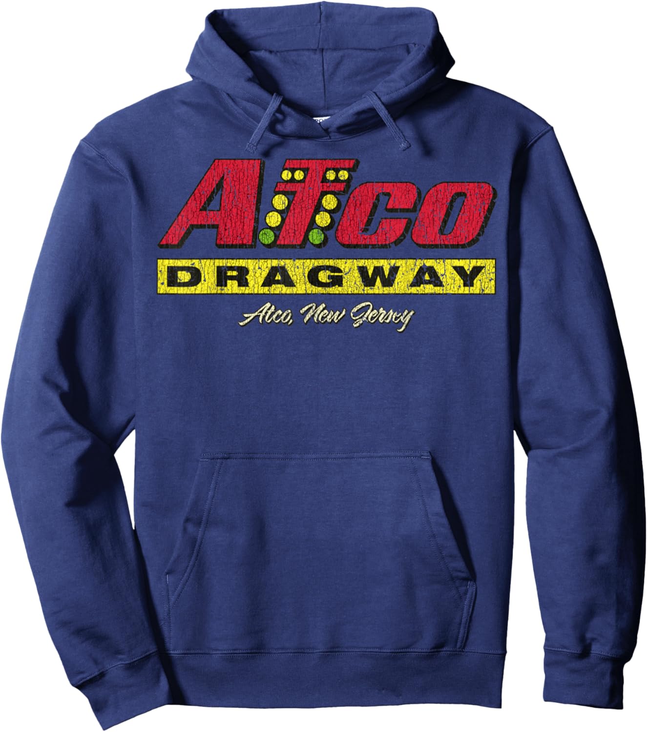 Vintage Drag Racing Retro Christmas Tree Dragway Xmas Hoodie - Hoodie | Navy
