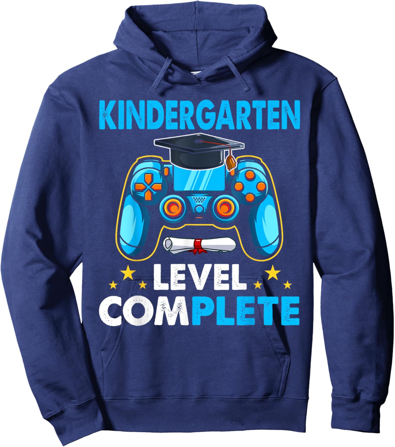 Kindergarten Level Complete Last Day Of School Graduate Boys Hoodie - Hoodie | Navy