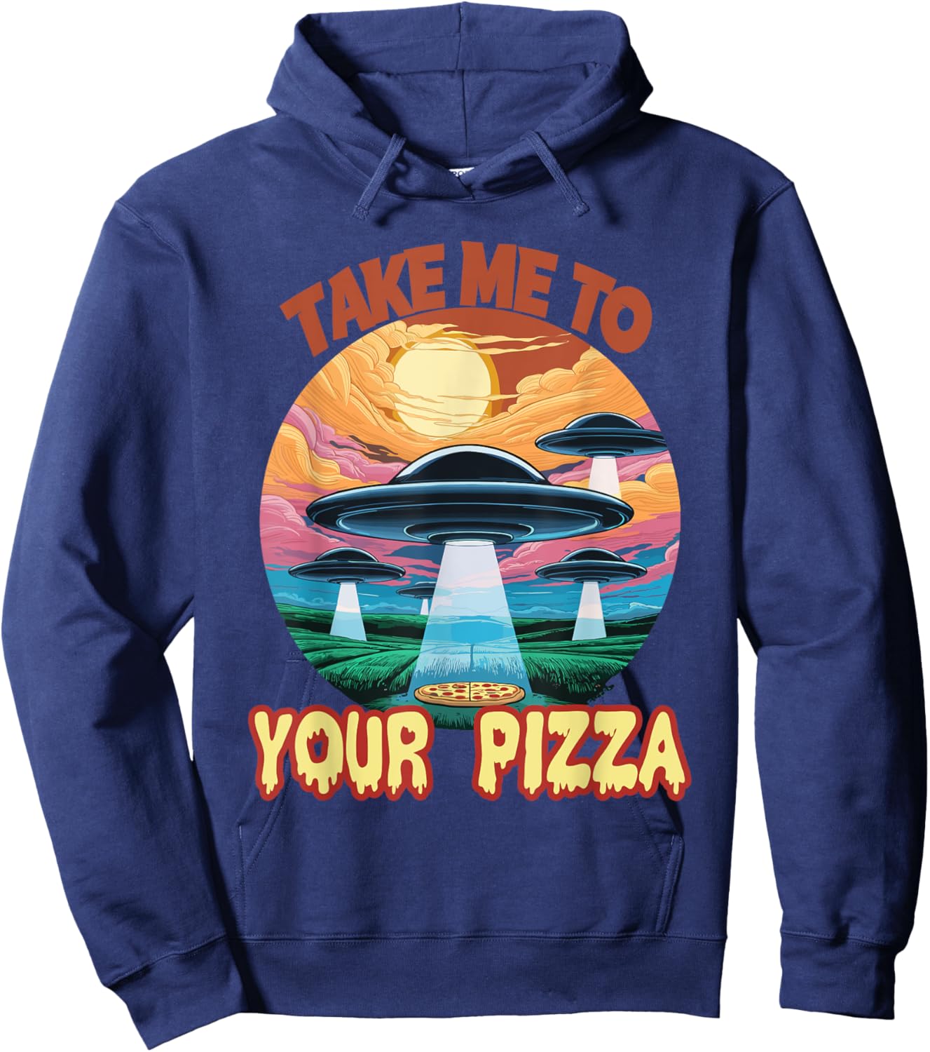Take Me To Your Pizza Alien Hoodie - Hoodie | Navy