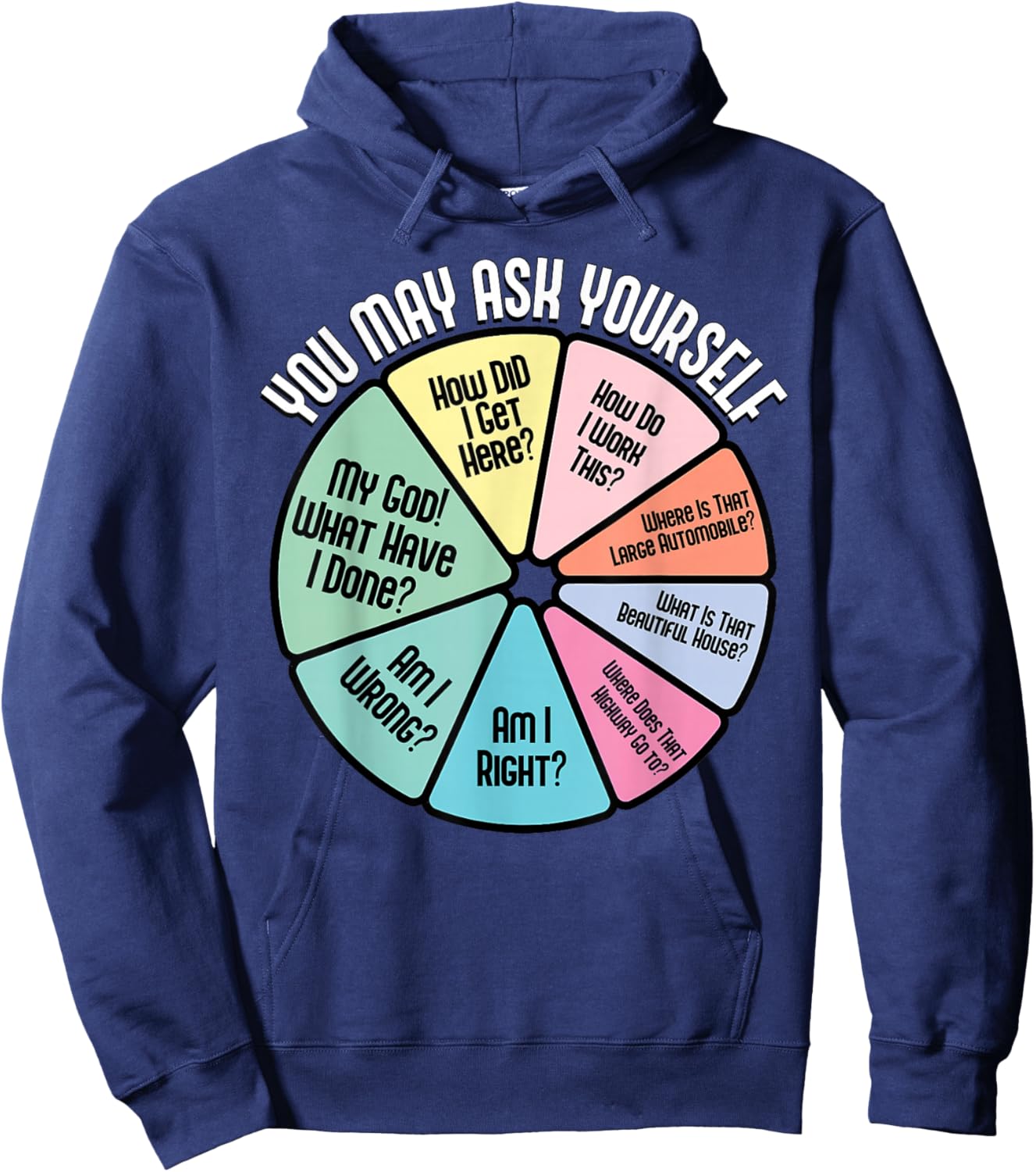 You May Ask Yourself How Did I Get Hear How Do I Work This Hoodie - Hoodie | Navy