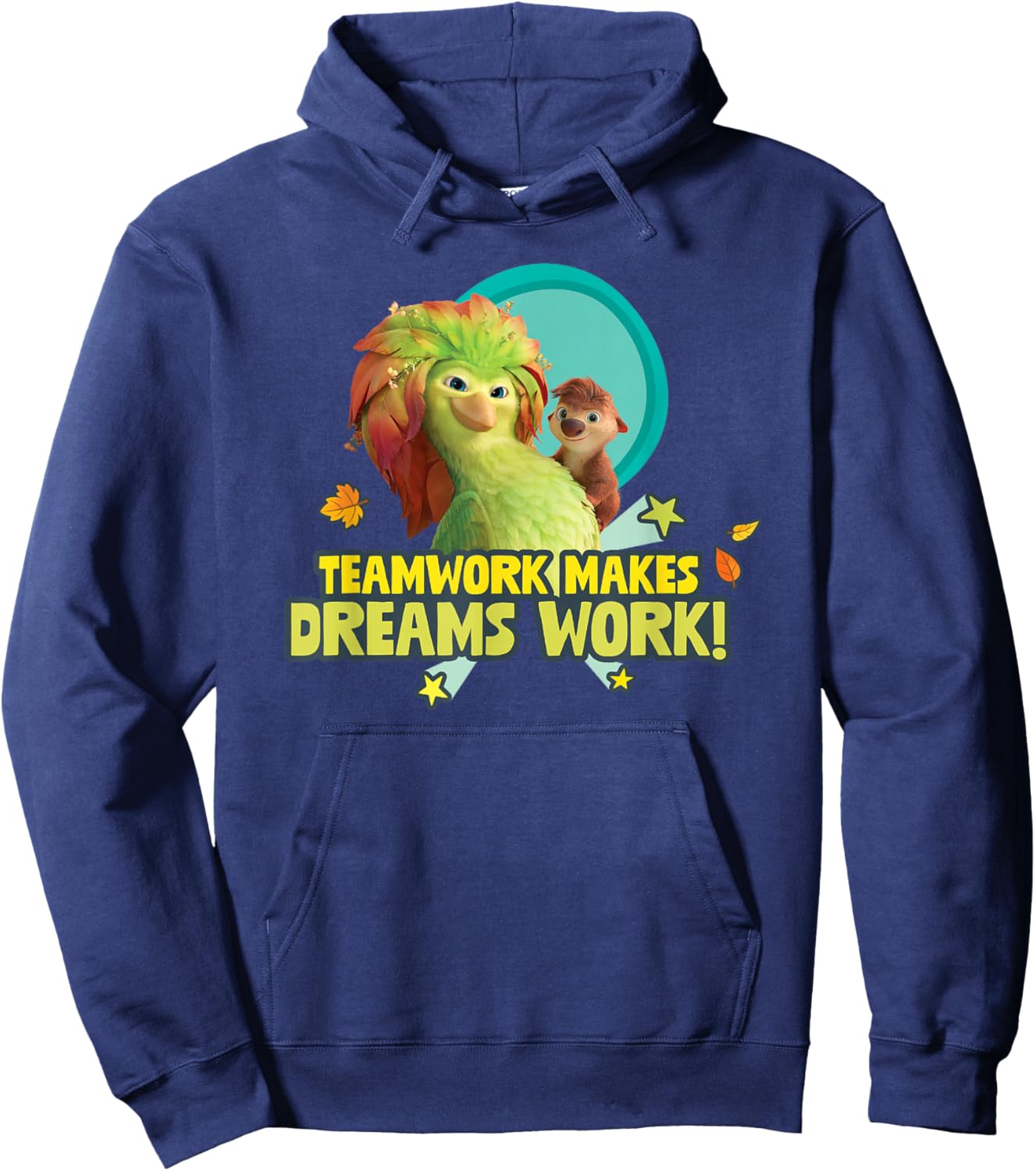 Teamwork Makes Dreams Work Regal Bird Forest Critter Hoodie - Hoodie | Navy