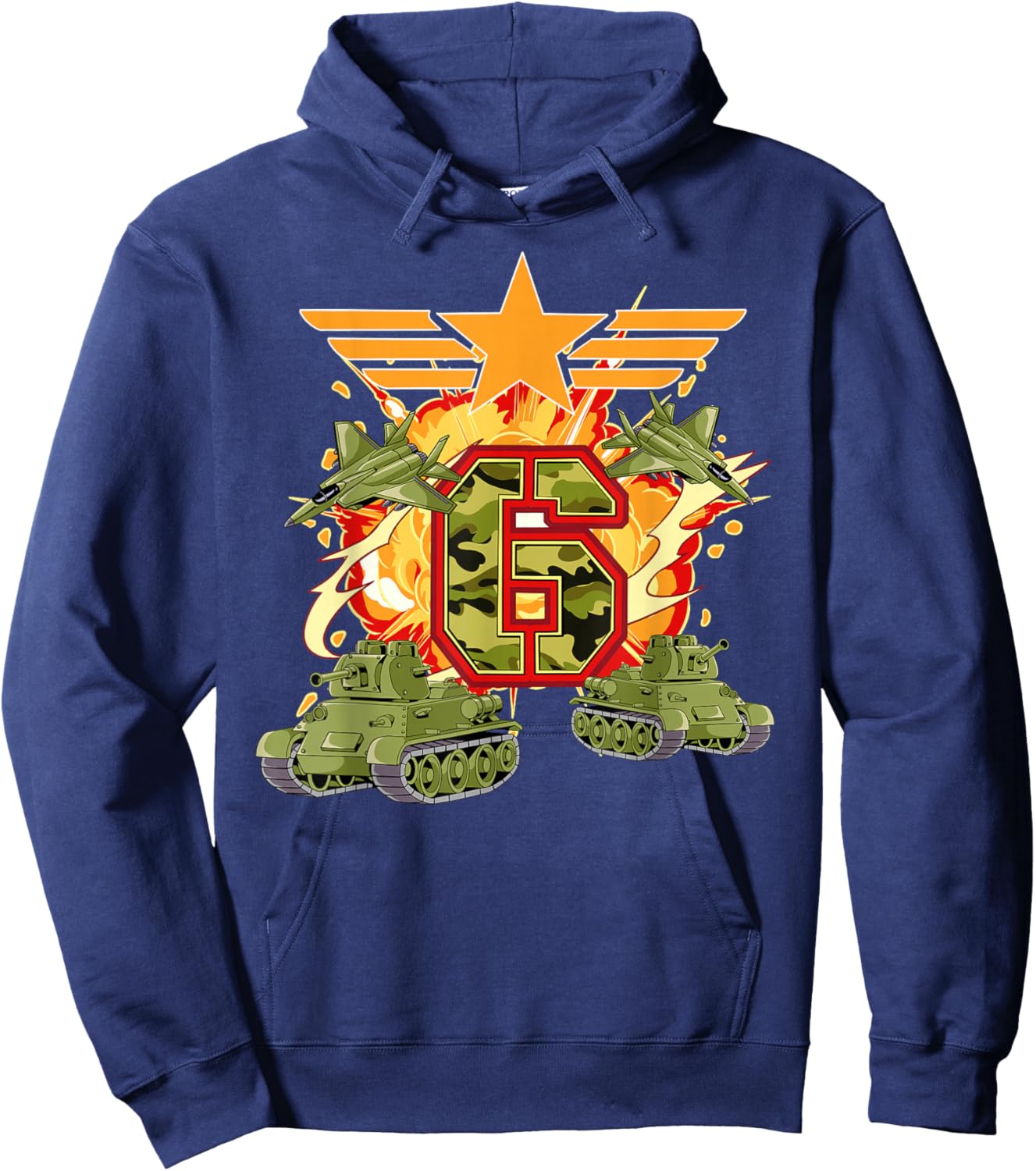 6th Birthday Army Hoodie - Hoodie | Navy