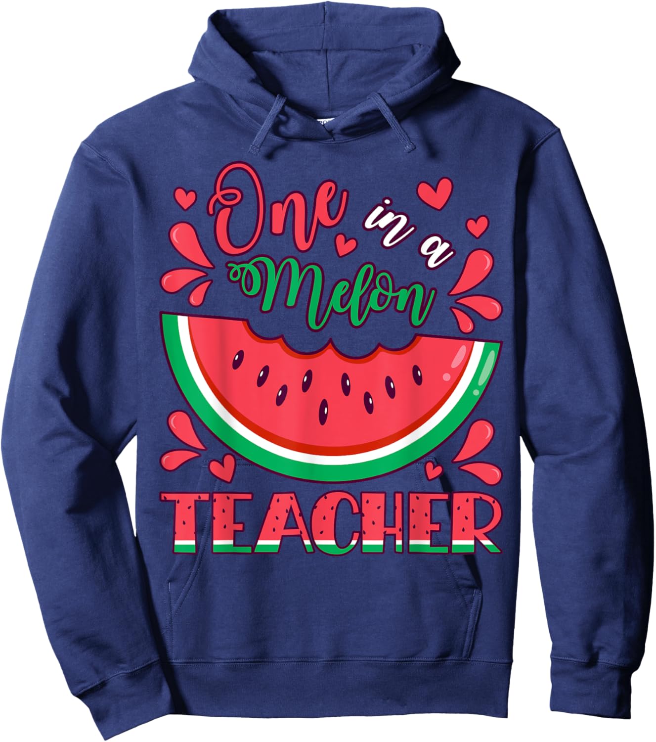 One in a Melon Teacher Birthday Party Matching Family Group Women Kids Hoodie - Hoodie | Navy