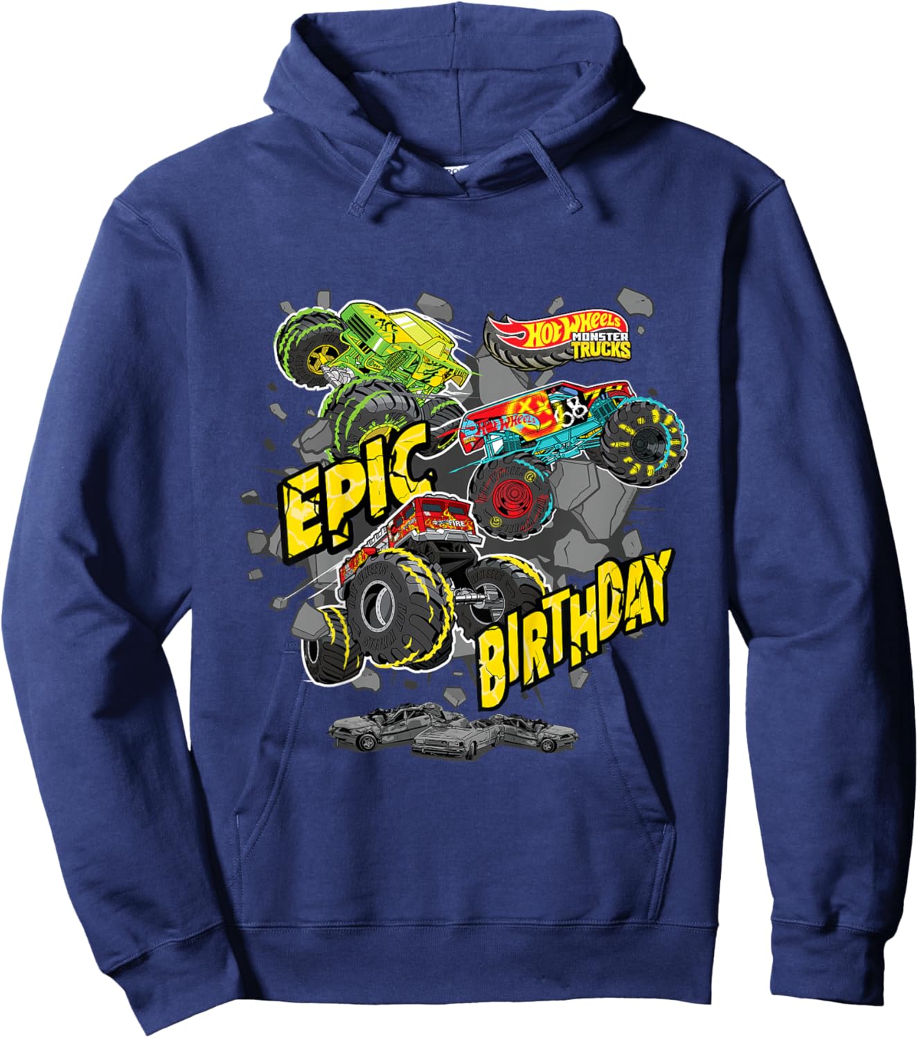 Kids Hot Wheels Monster Trucks - Epic Birthday Hoodie - Hoodie | Navy