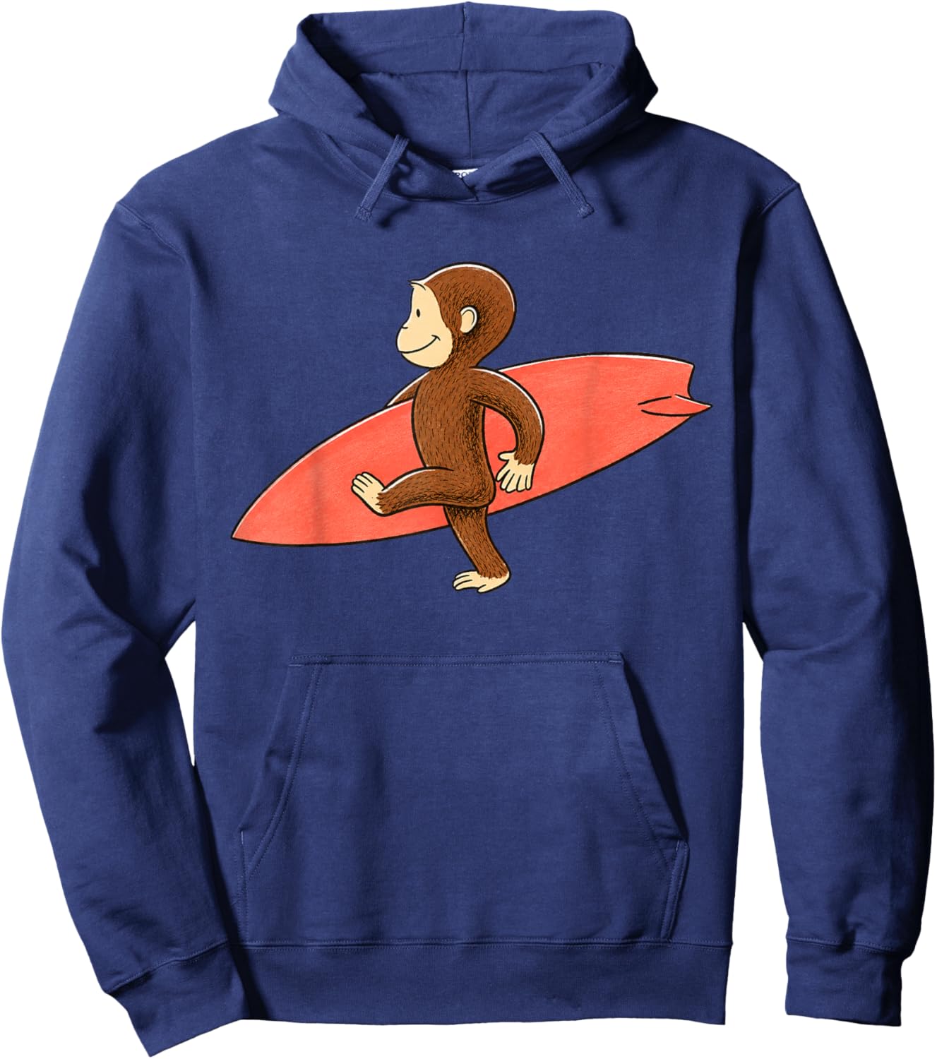 Cute Monkey Carrying Surfboard Beach Summer Hoodie - Hoodie | Navy