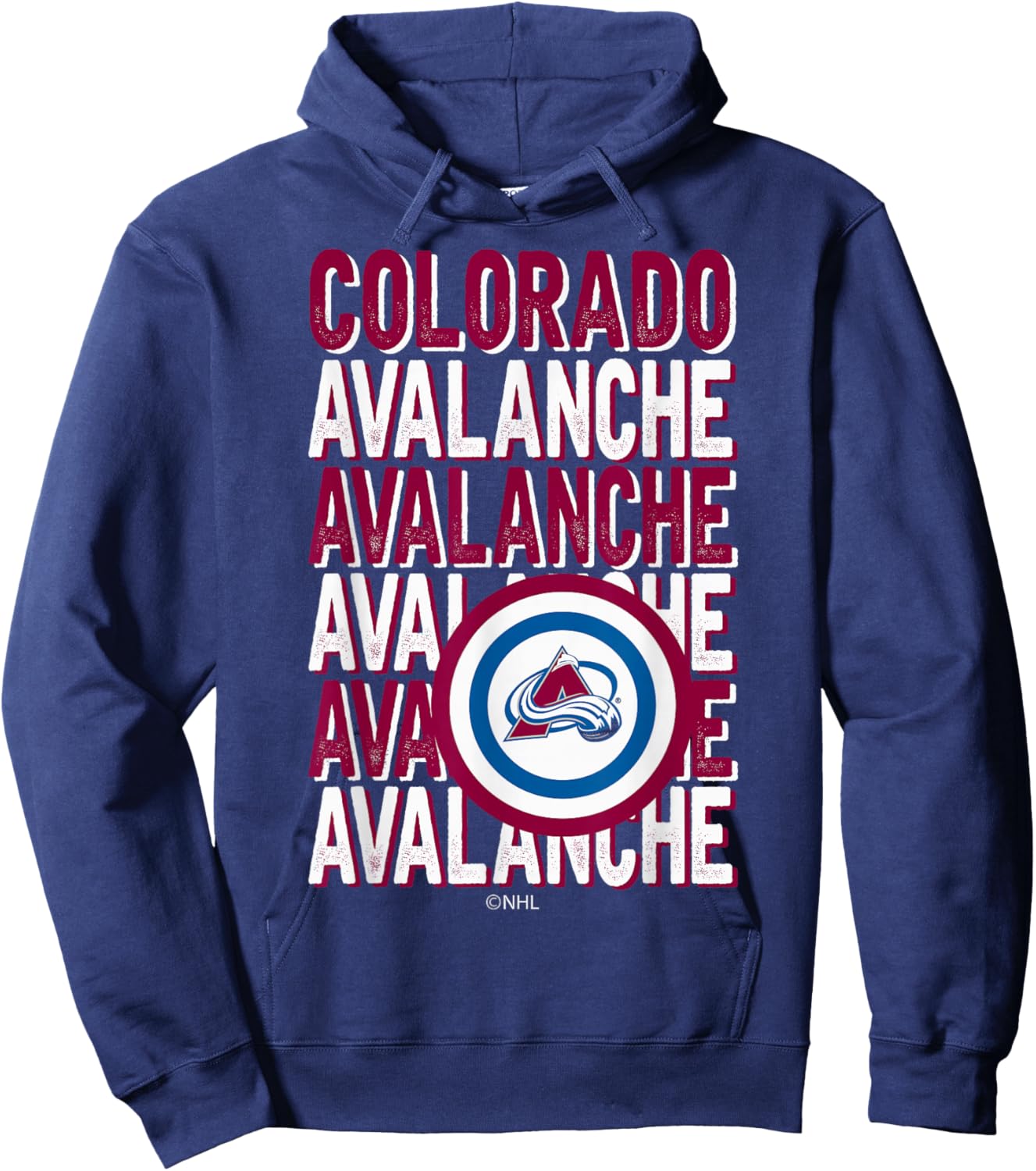 Colorado Avalanche Repeat Black Officially Licensed Hoodie - Hoodie | Navy