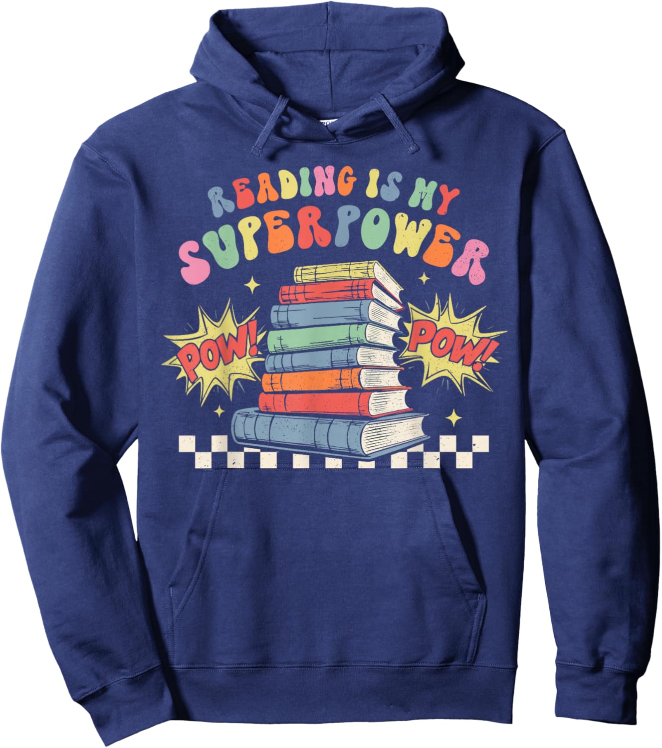 Funny Reading Is My Superpower Book Lover Bookworm Librarian Hoodie - Hoodie | Navy