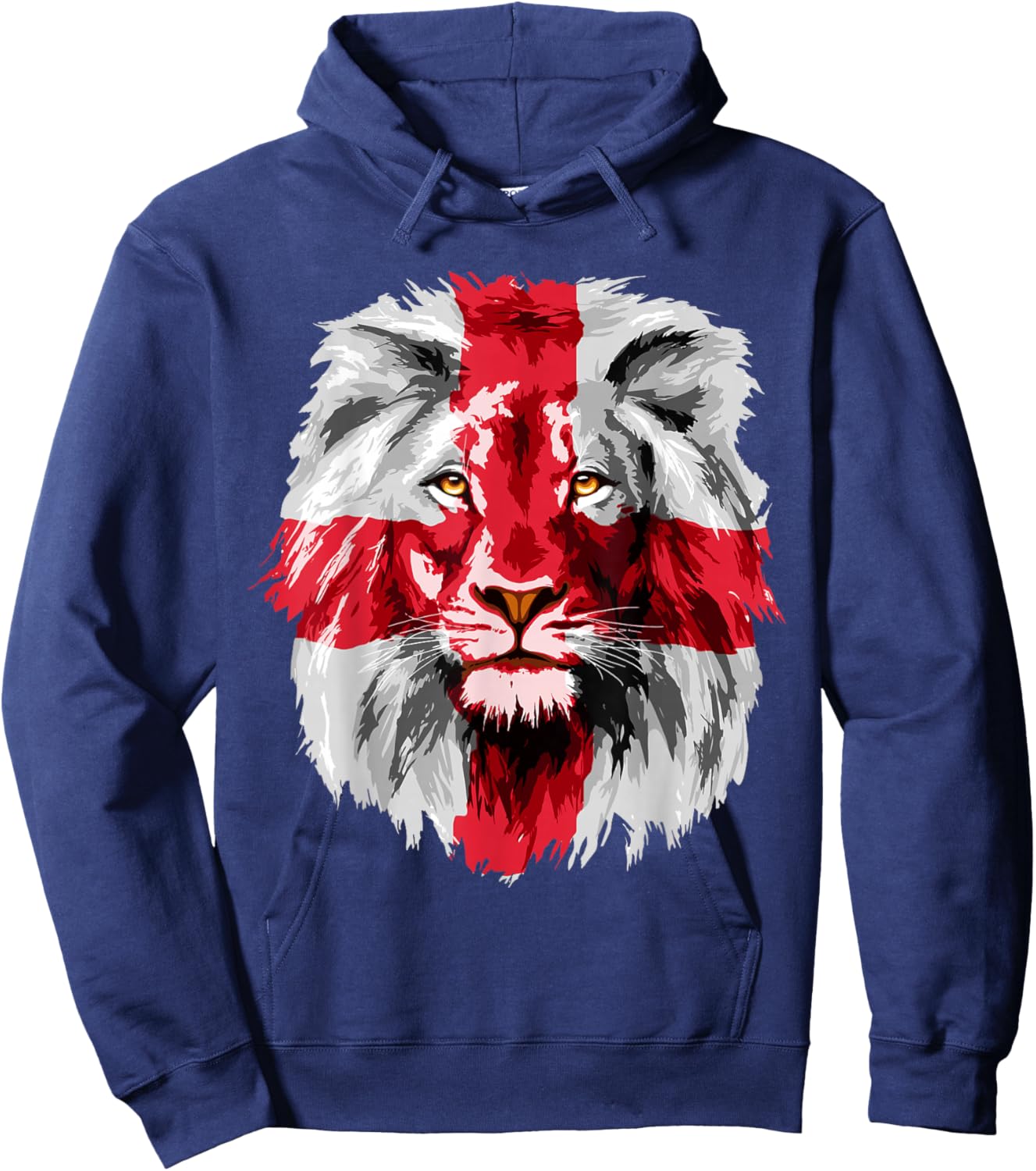 England National Flag Lion Face English England Flag Hoodie - Hoodie | Navy
