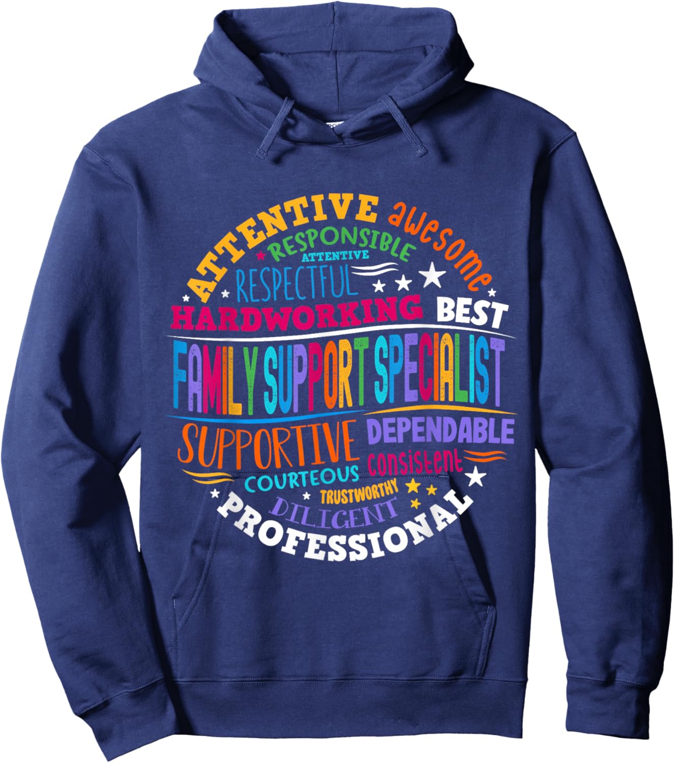 Groovy Family Support Specialists Recognition Week Hoodie - Hoodie | Navy