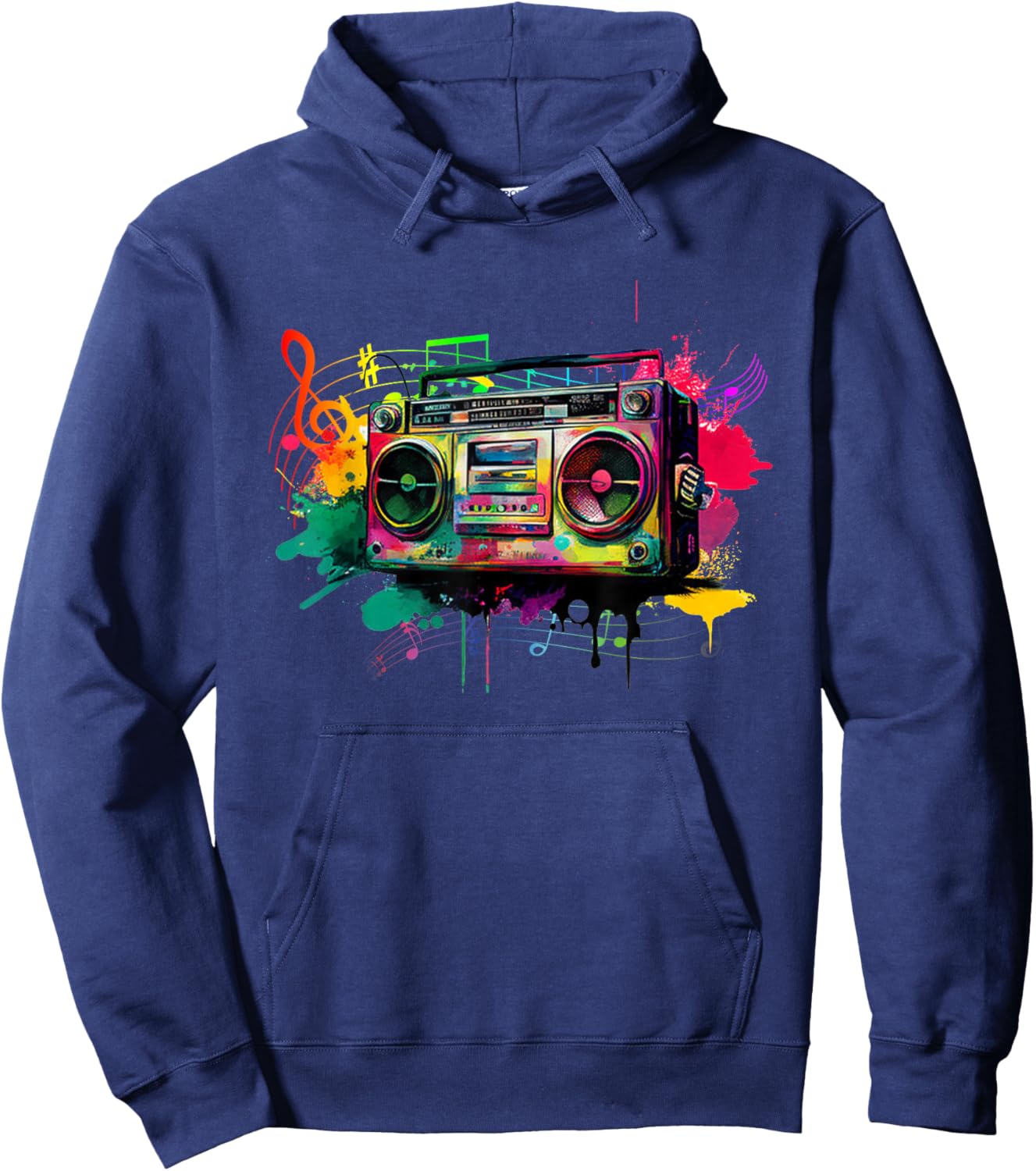 Ghetto Blaster 80's 90's Hip Hip Rap Hoodie - Hoodie | Navy