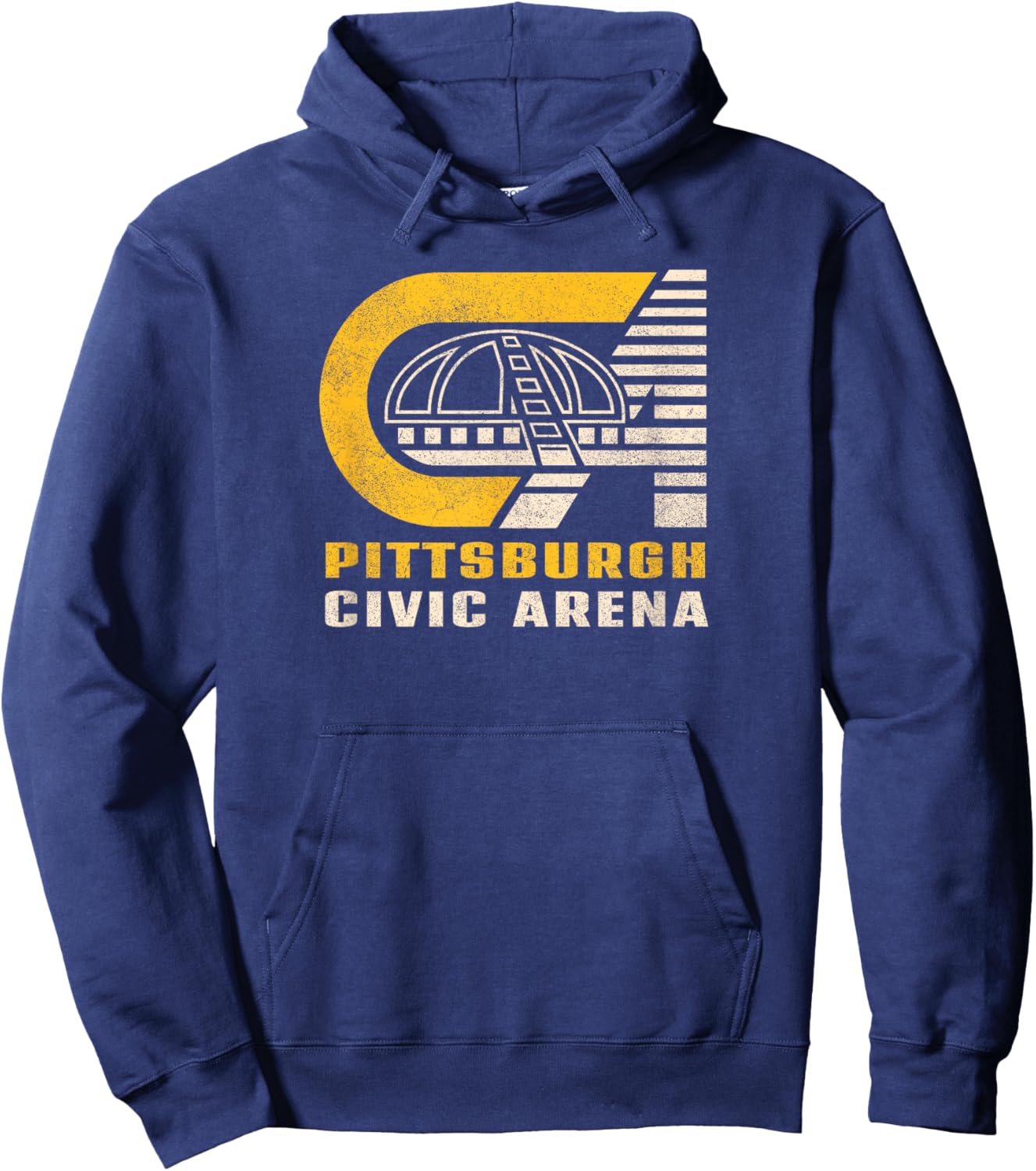 Pittsburgh Civic Arena The Igloo Vintage Hockey Hoodie - Hoodie | Navy