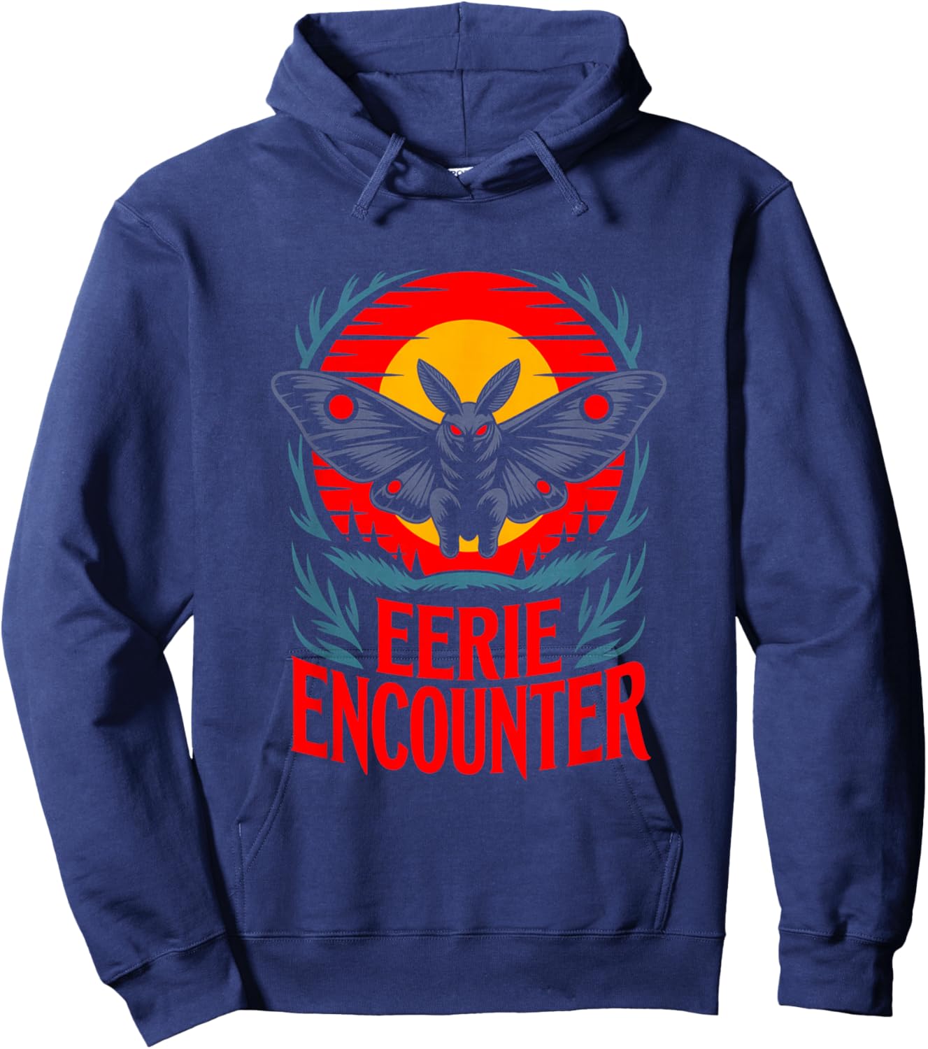 Eerie Encounter Gothic Mothman Occult Horror Hoodie - Hoodie | Navy