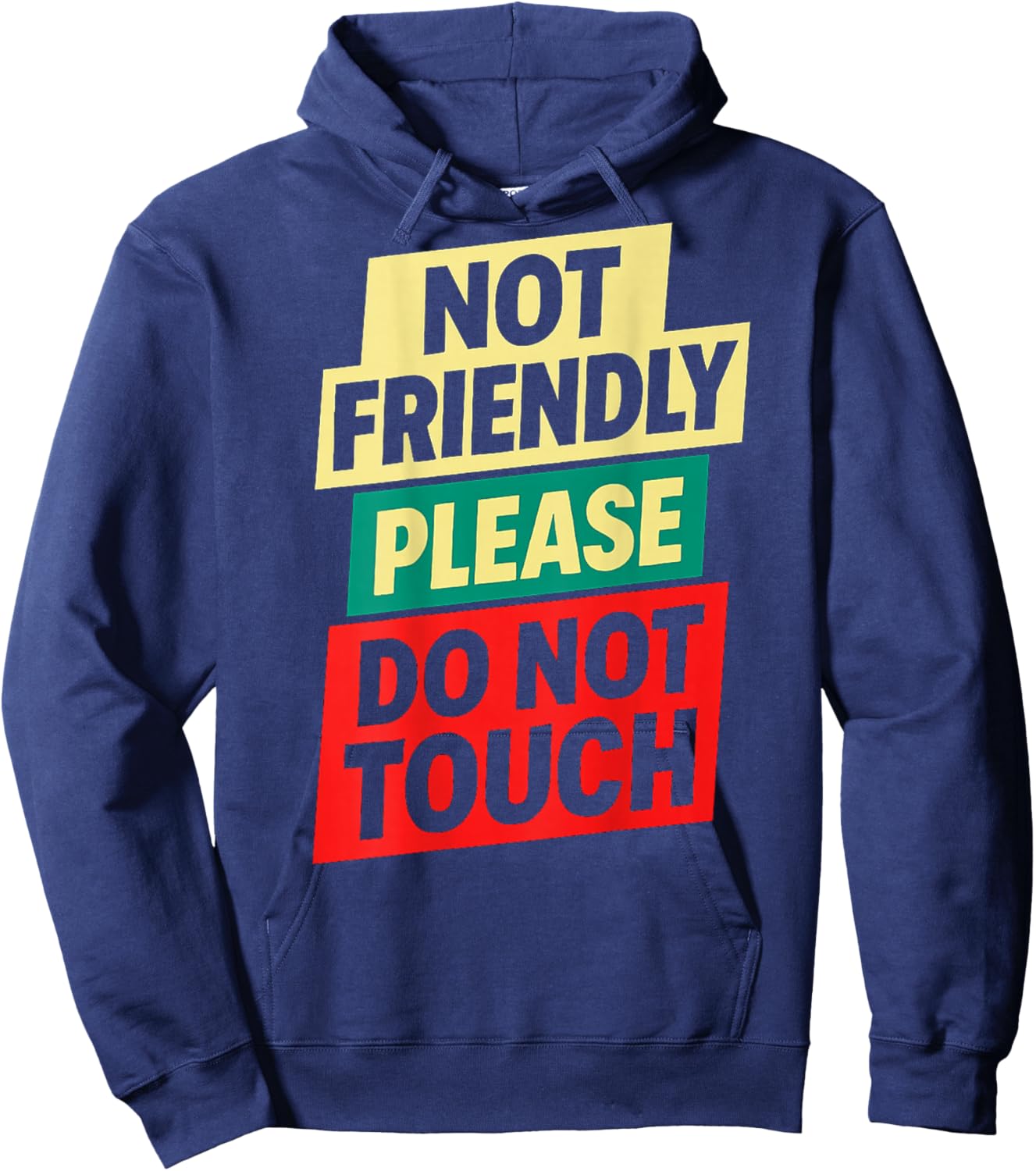 Not Friendly Please Do Not Touch (On Back) Hoodie - Hoodie | Navy