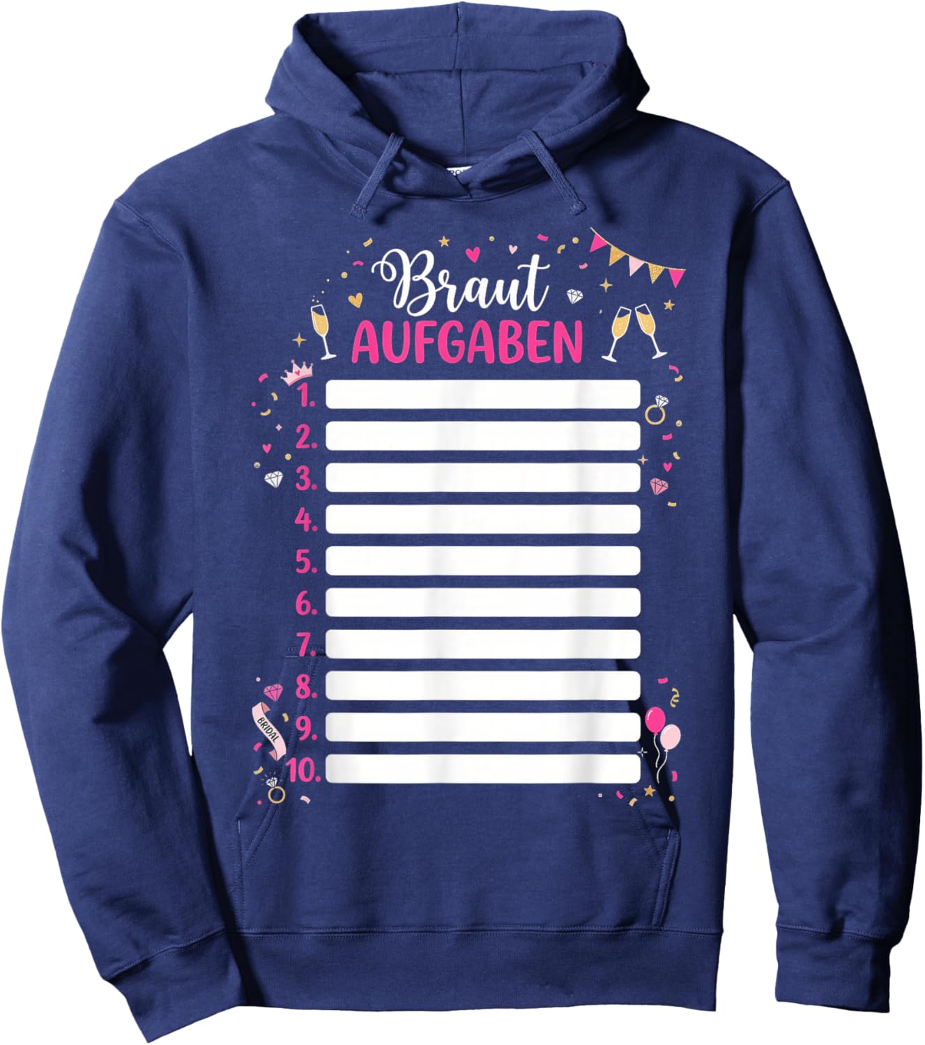 Braut Aufgaben JGA Frauen Junggeselllinnenabschied Hoodie - Hoodie | Navy