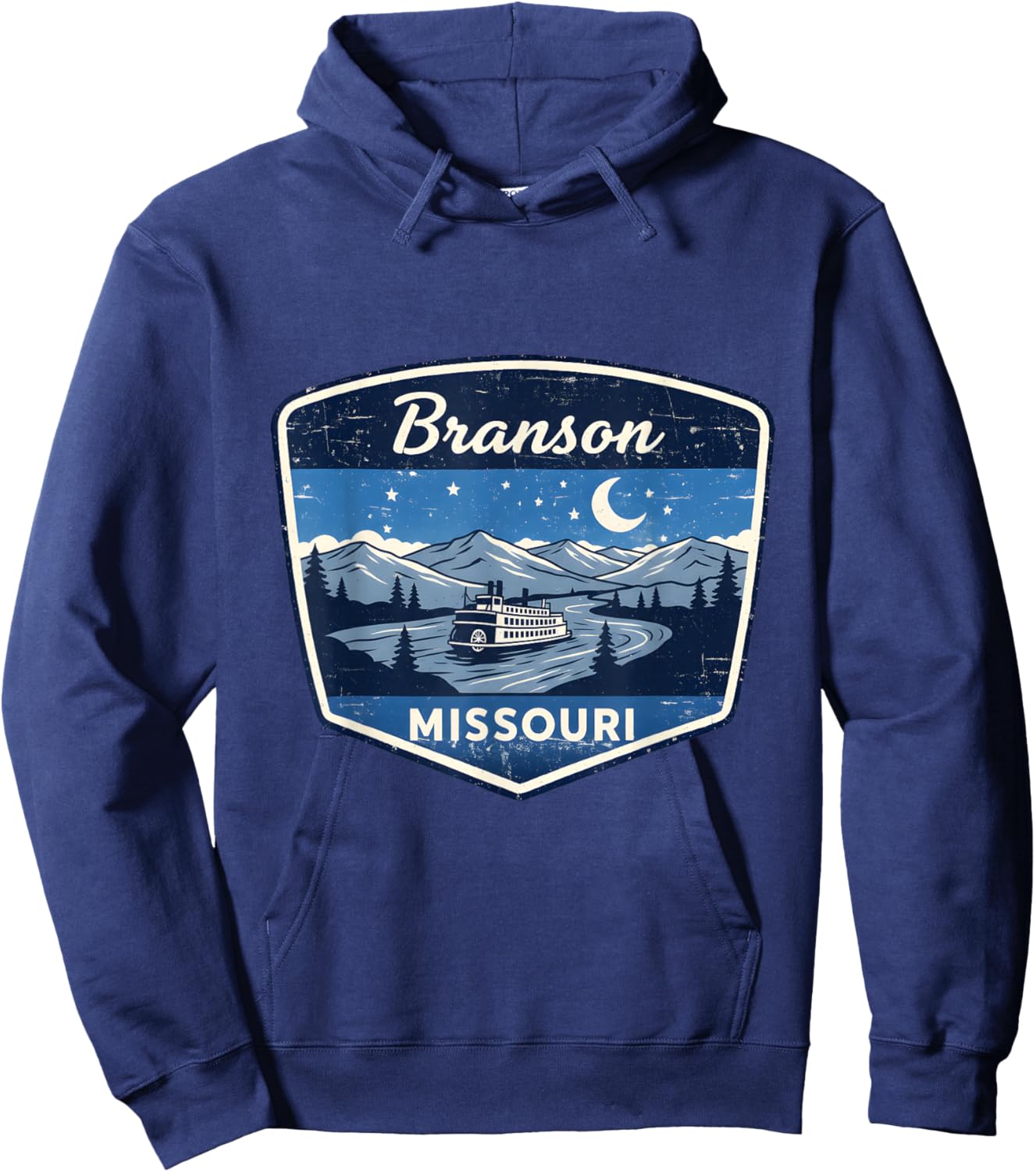 Branson Missouri Riverboat Mountain Night Travel Adventure Hoodie - Hoodie | Navy