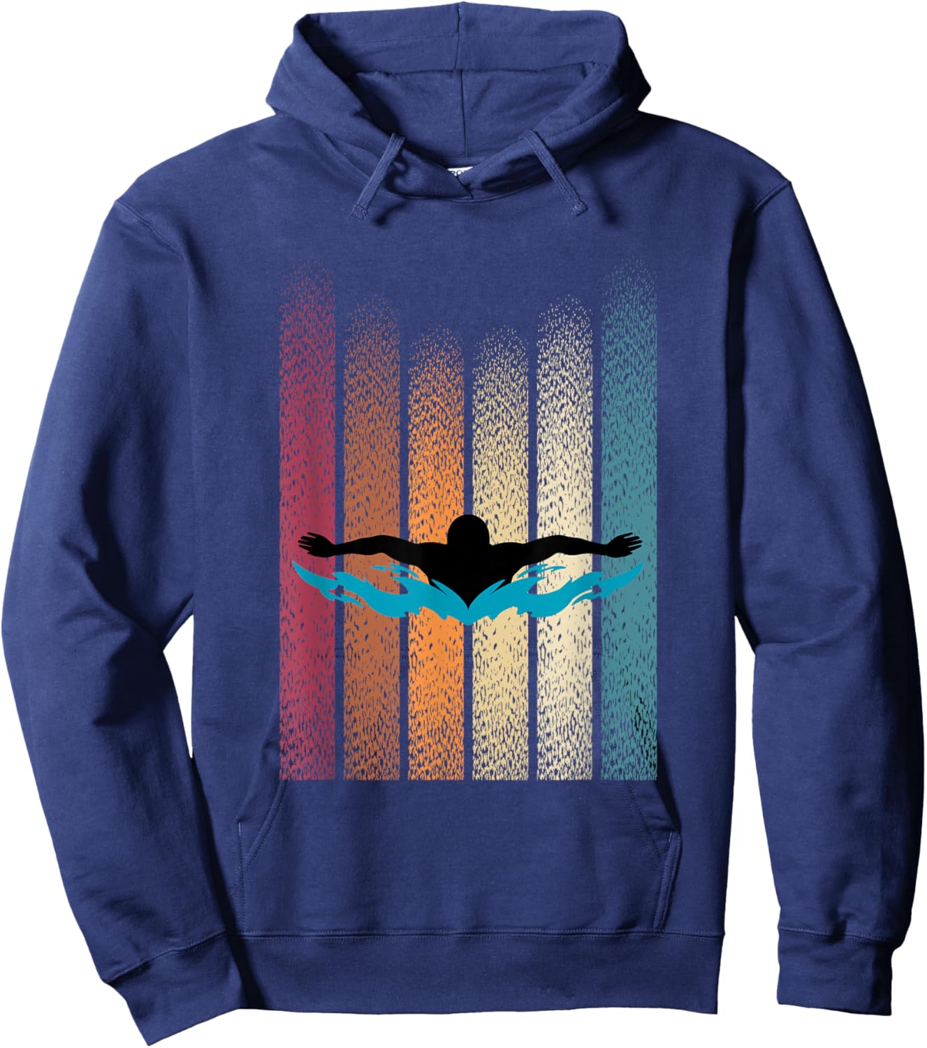 Swimming Retro Swimmer Competitive Swimmer Master Swimmer Hoodie - Hoodie | Navy
