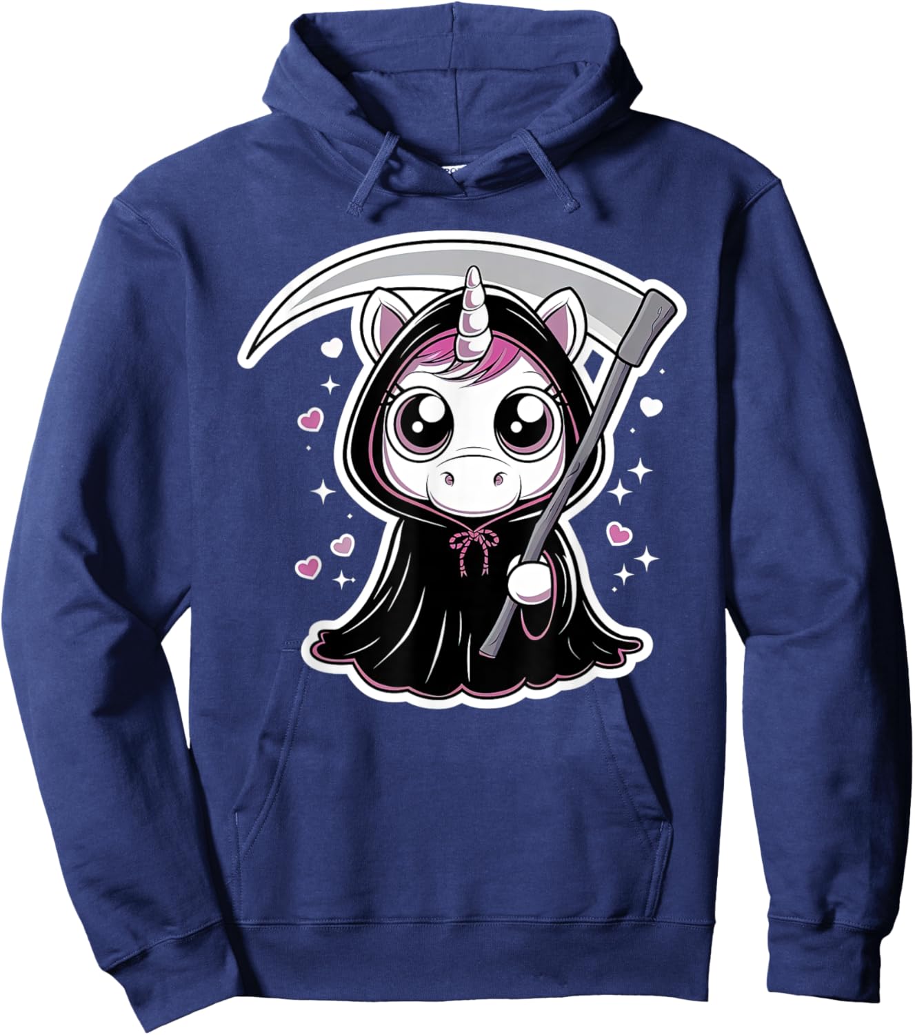 Kawaii Grim Reaper Unicorn Hoodie - Hoodie | Navy