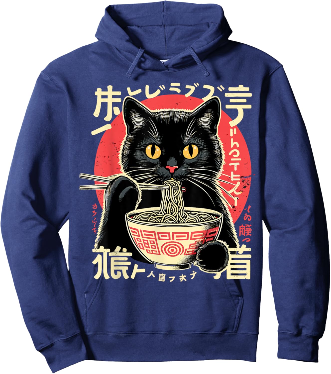 Anime Cat Ramen Japanese Kawaii Cats Hoodie - Hoodie | Navy