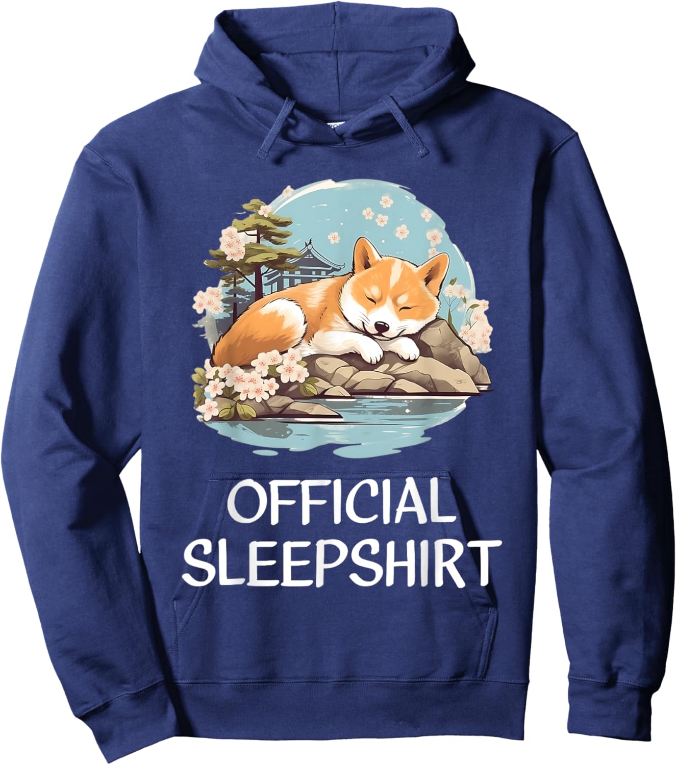 Official Sleep Shirt Shiba Inu Nightshirt Pajama Sleepshirt Hoodie - Hoodie | Navy