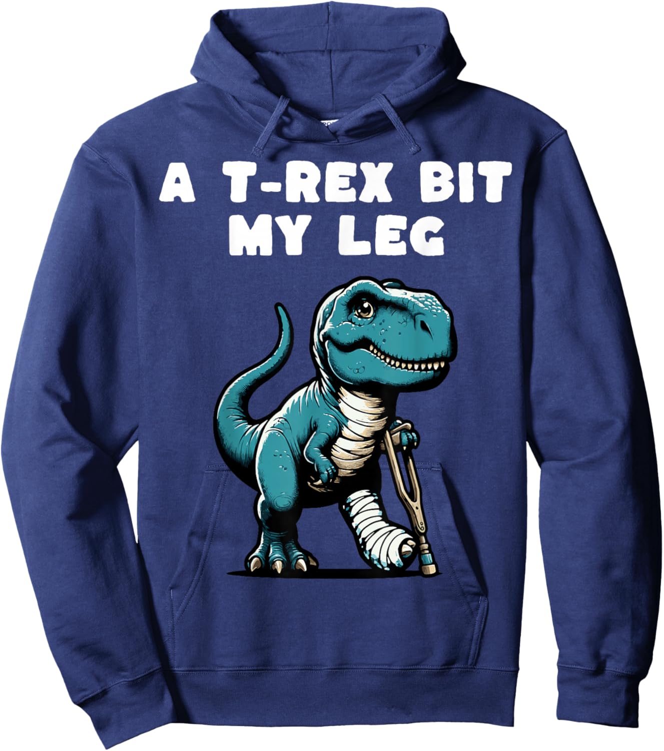 Broken Leg Recovery Kids Boys Dinosaur Hoodie - Hoodie | Navy