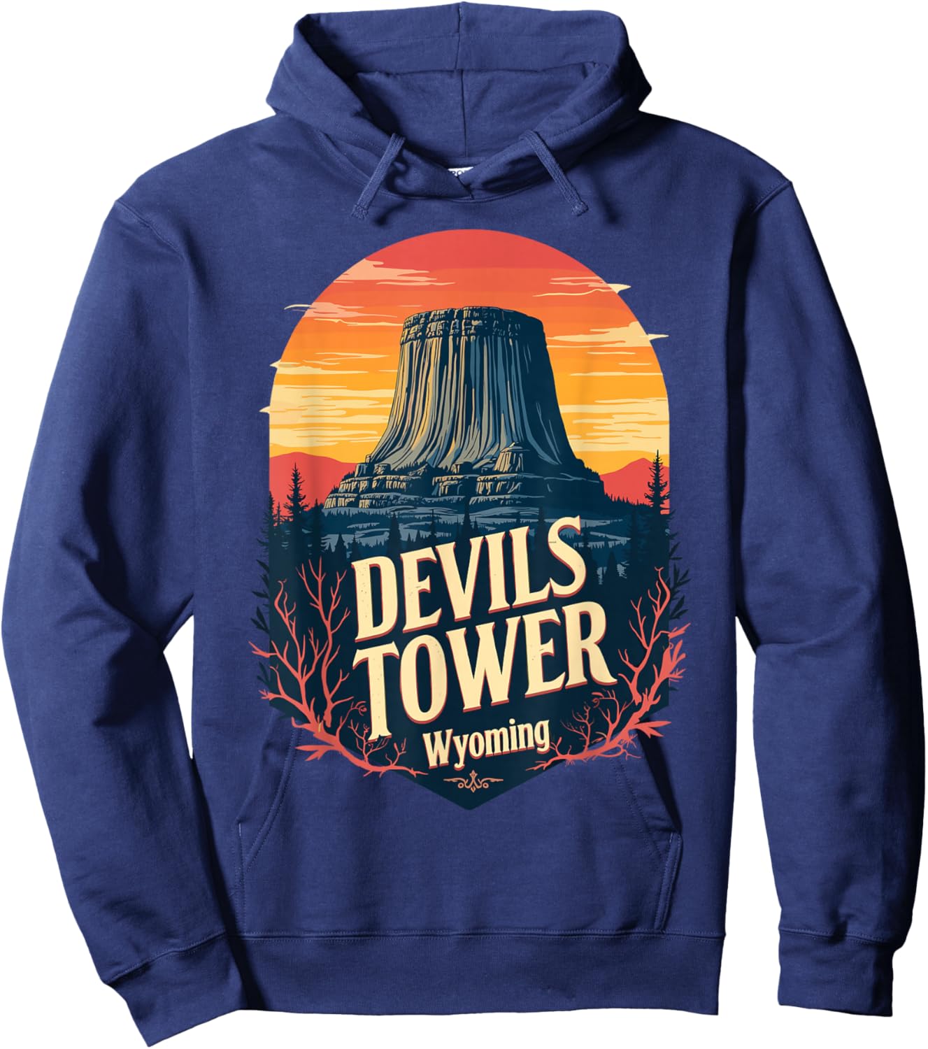 Devils Tower Wyoming, Devils Tower Hoodie - Hoodie | Navy