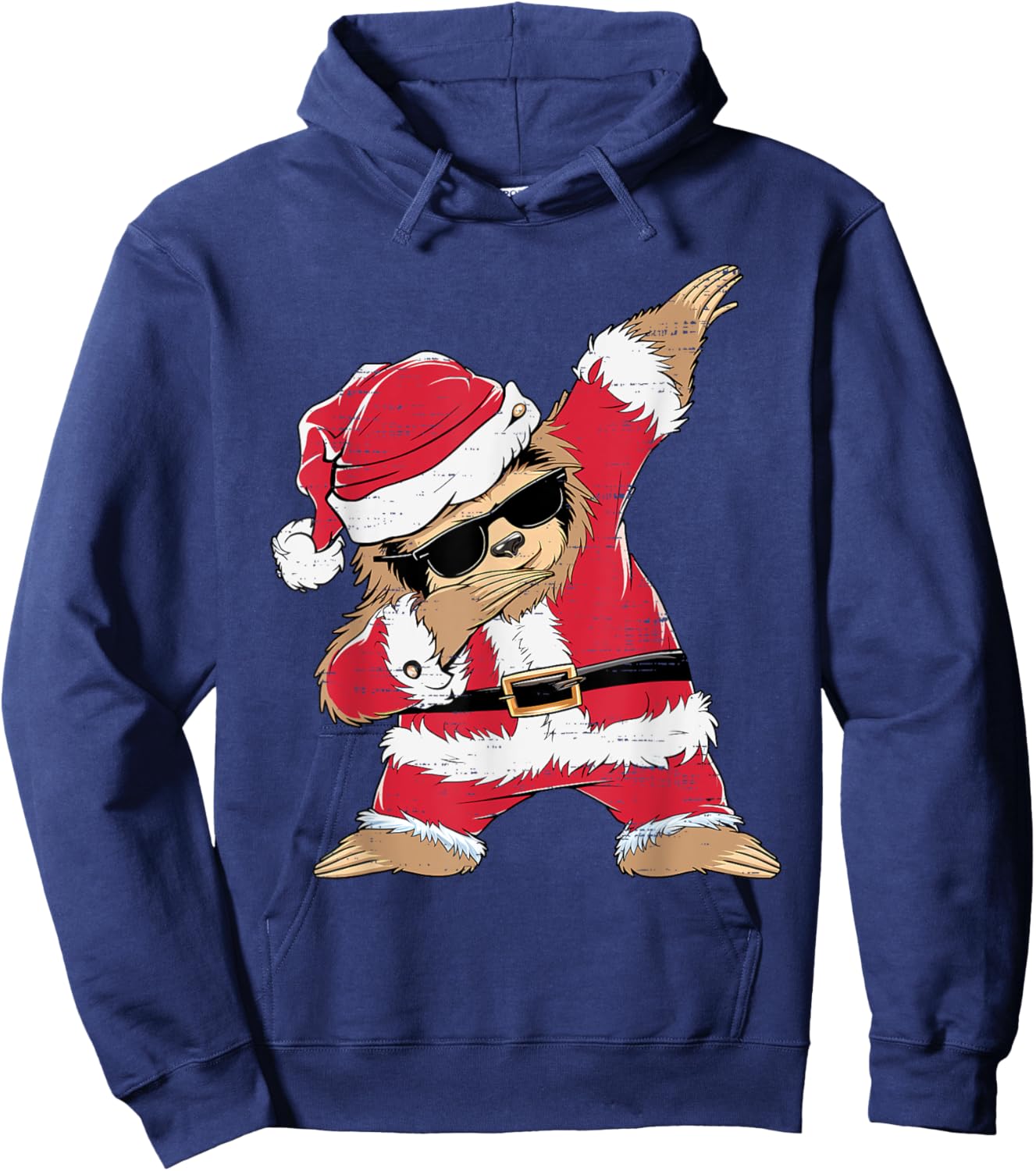 Dabbing Santa Sloth Merry Slothmas Christmas Kids Pajama Hoodie - Hoodie | Navy