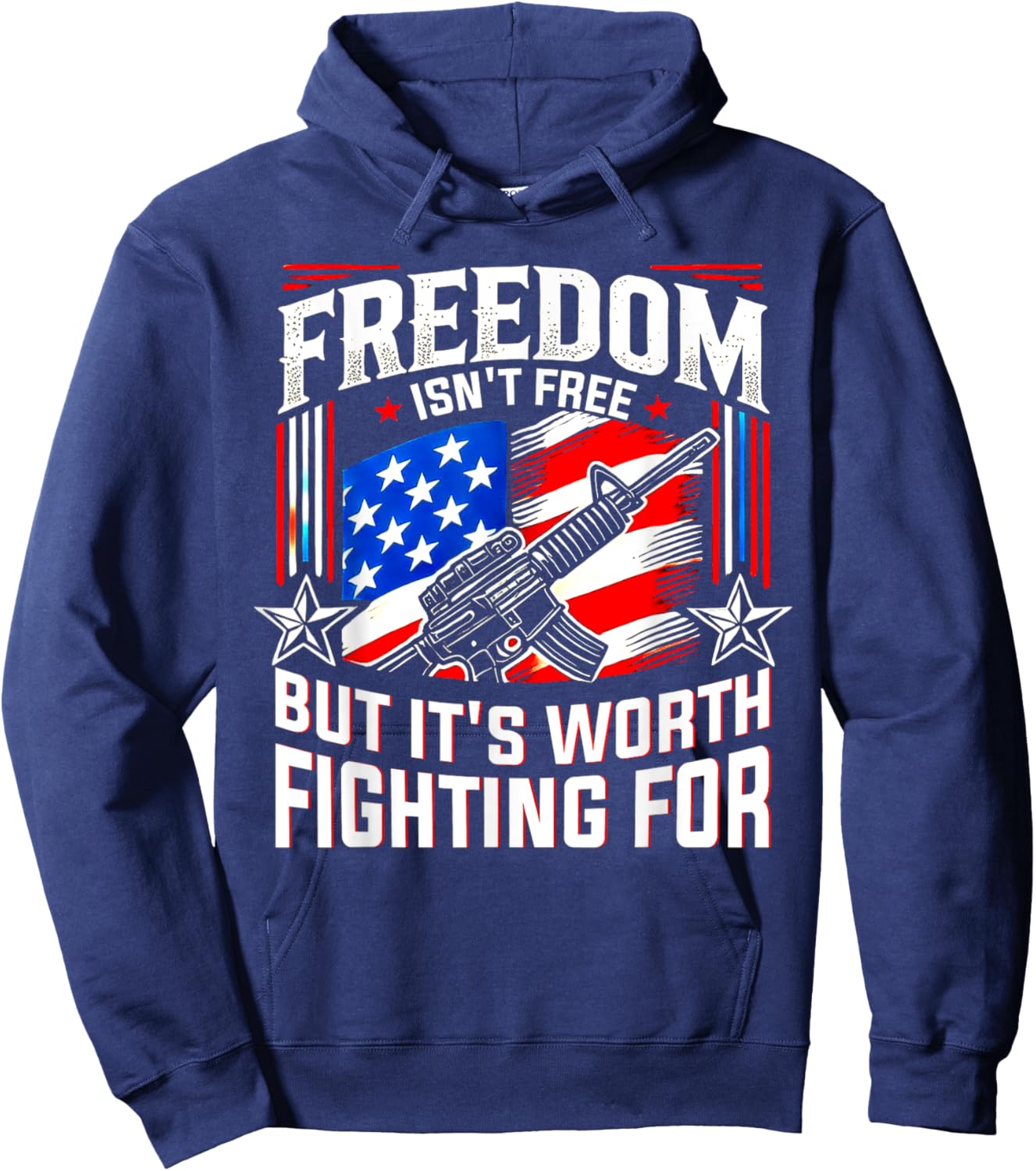 Freedom isn't free but it's worth fighting for patriotic Hoodie - Hoodie | Navy