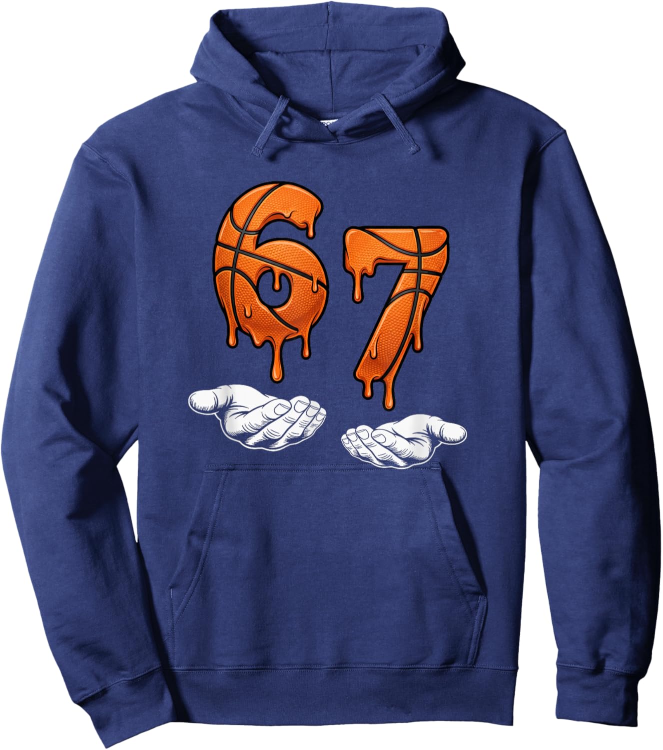 Six Seven 67 Meme — Funny Gen Alpha Brainrot Hoodie - Hoodie | Navy