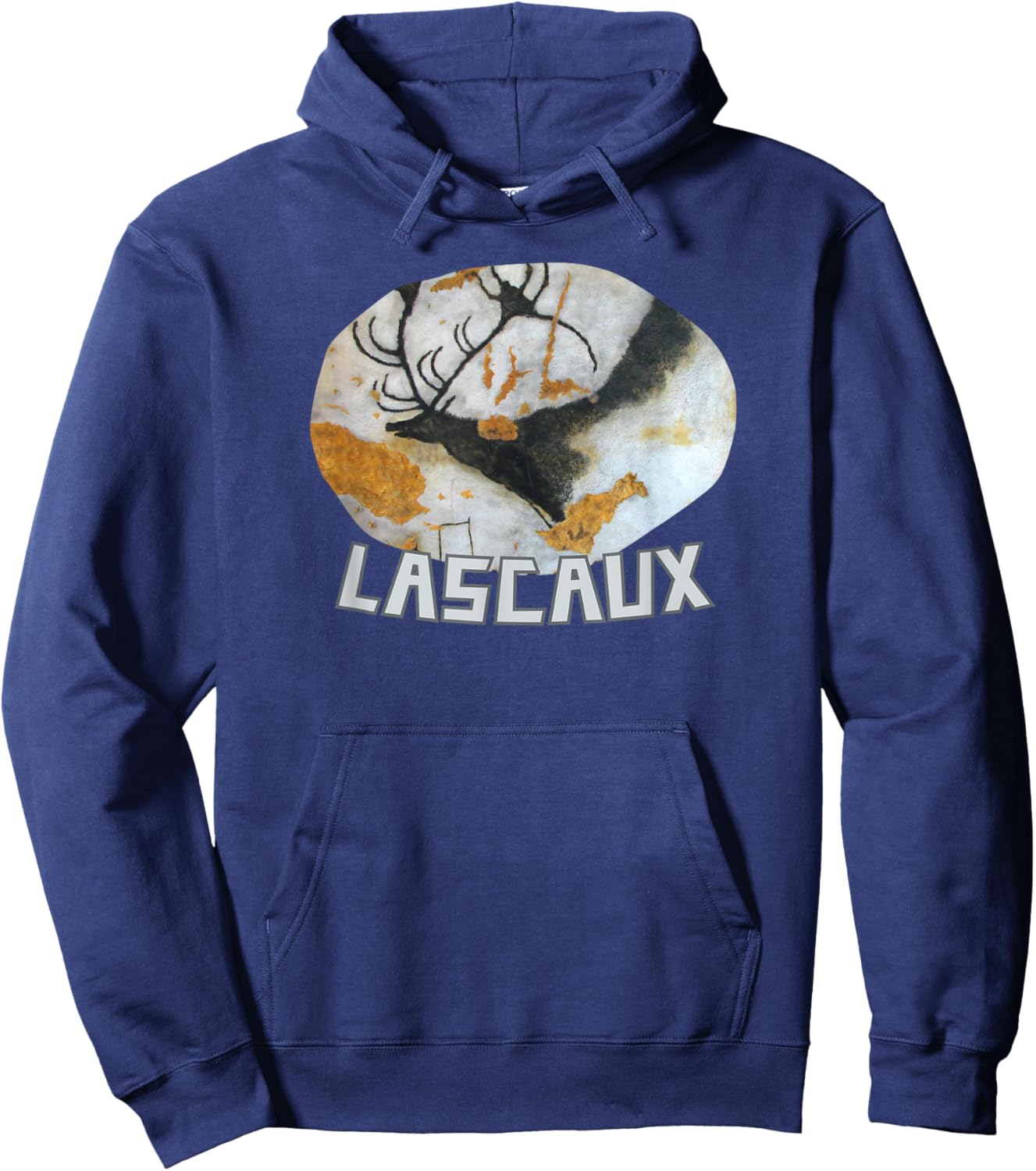 Lascaux Cave Painting Prehistoric Parietal Art Megaloceros Hoodie - Hoodie | Navy